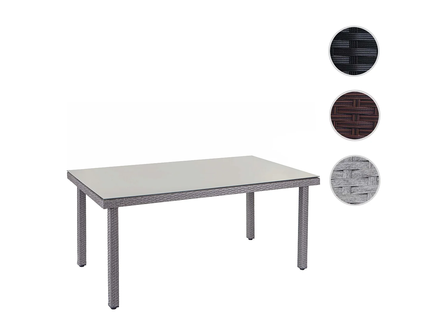Stół ogrodowy z polirattanowy Chieti,  szary