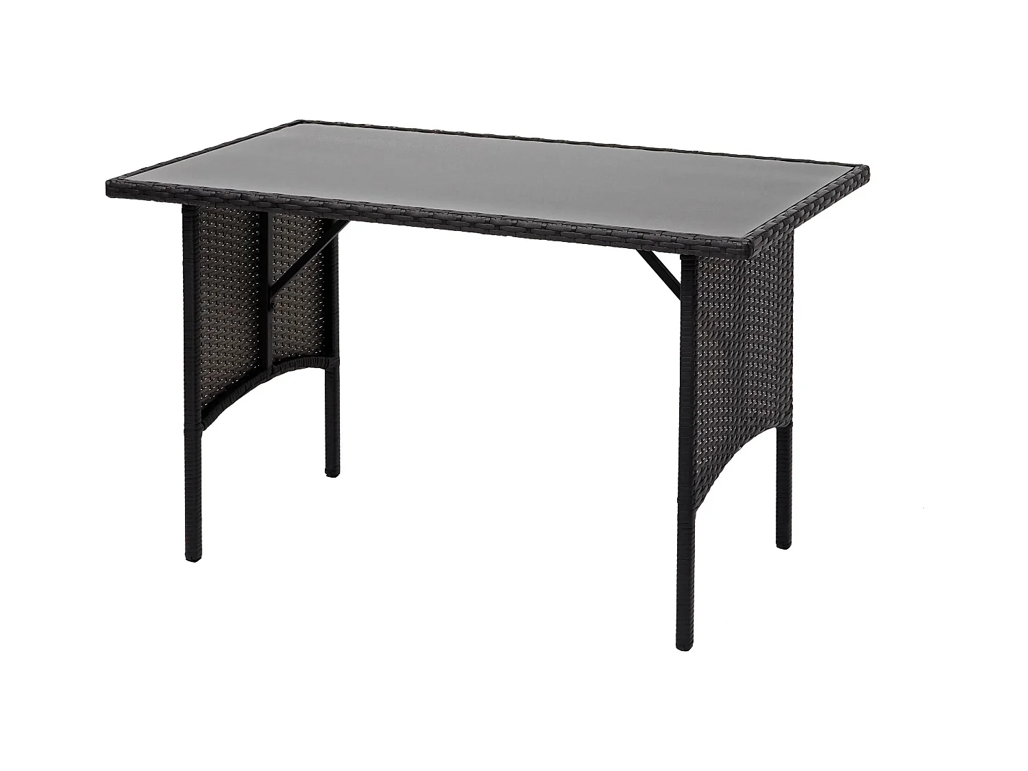 Mesa de jantar em poli-rattan MCW-G16,  preto