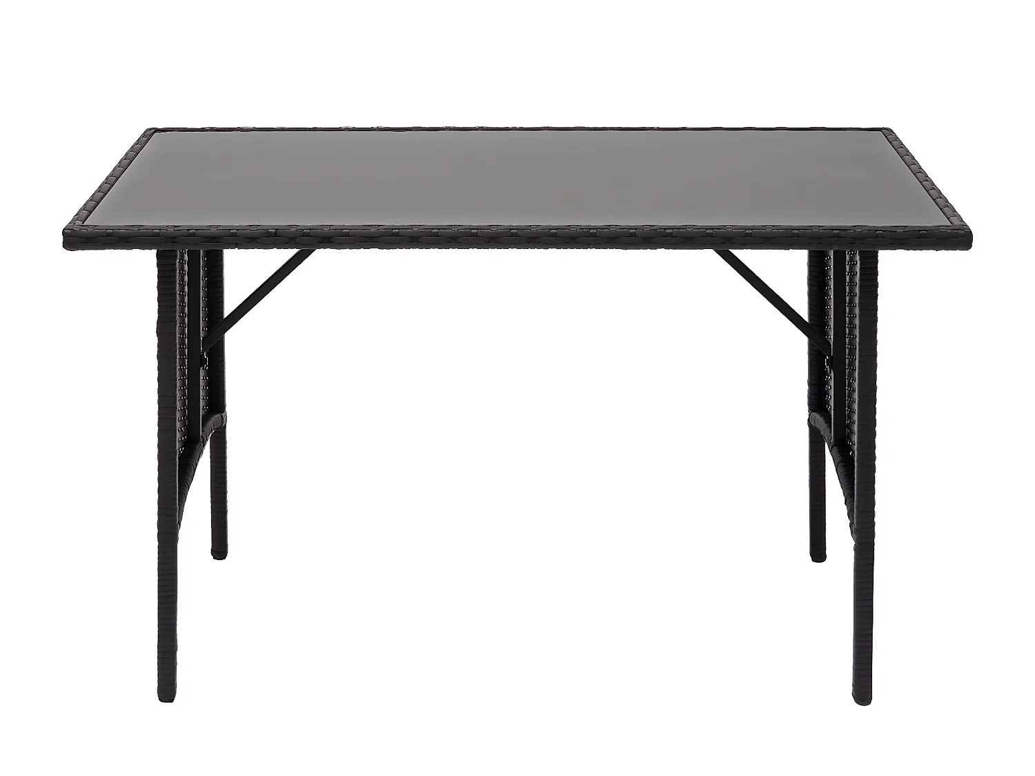 Mesa de jantar em poli-rattan MCW-G16,  preto