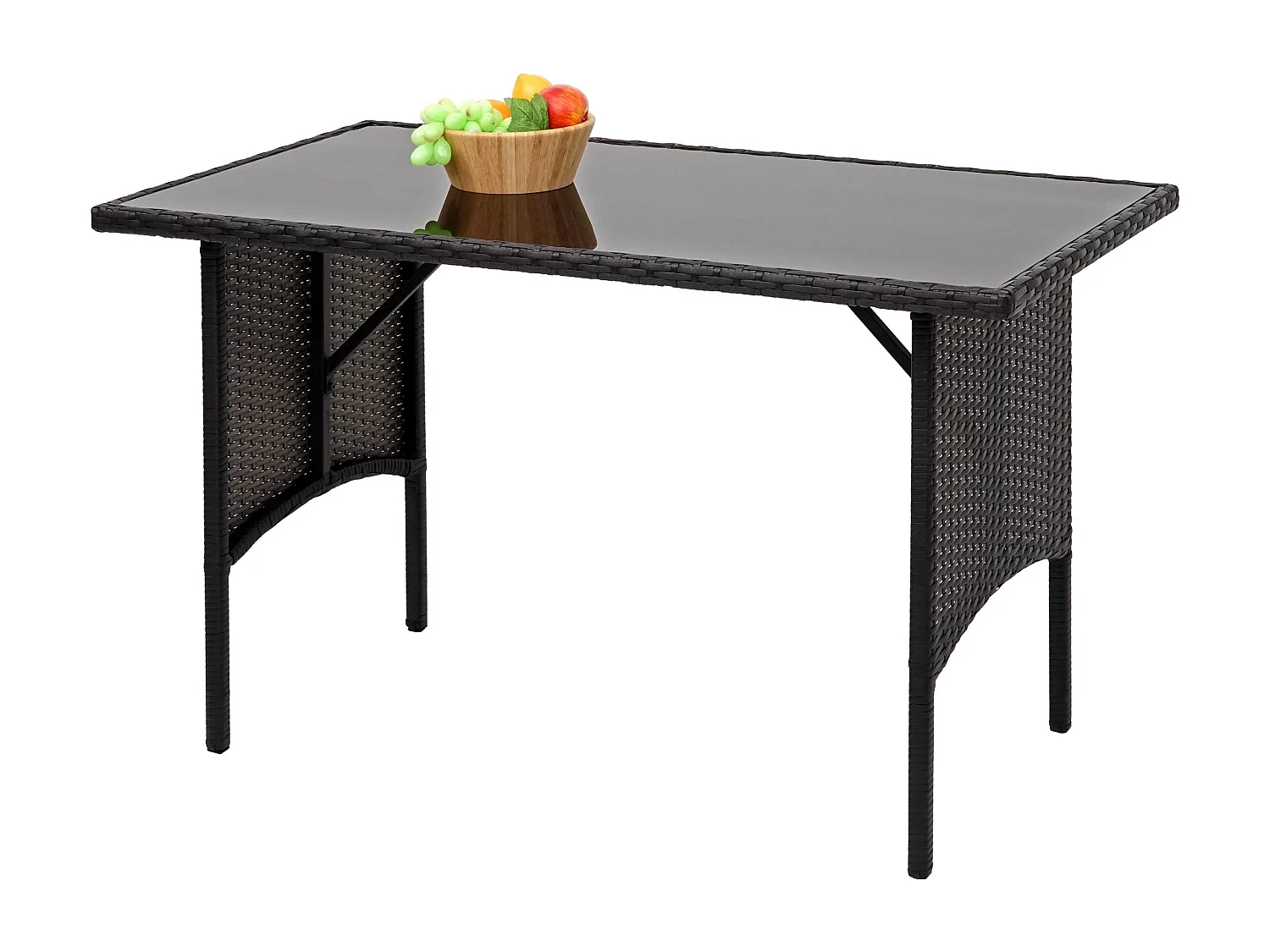 Polyrotan eettafel MCW-G16,  zwart