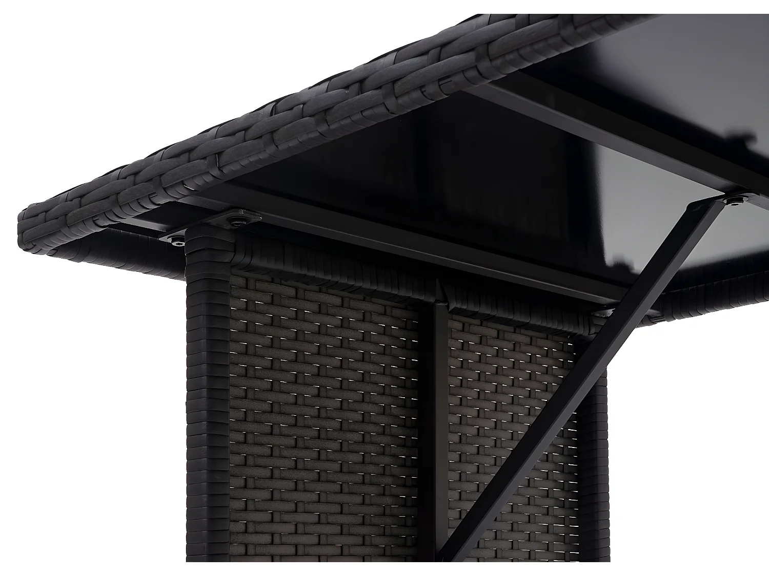 Polyrotan eettafel MCW-G16,  zwart