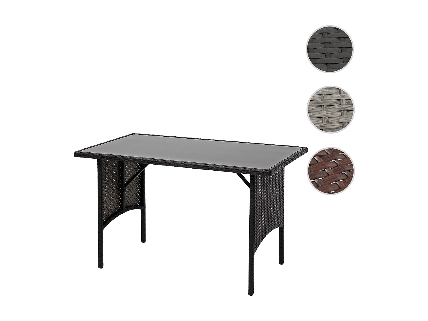 Polyrotan eettafel MCW-G16,  zwart