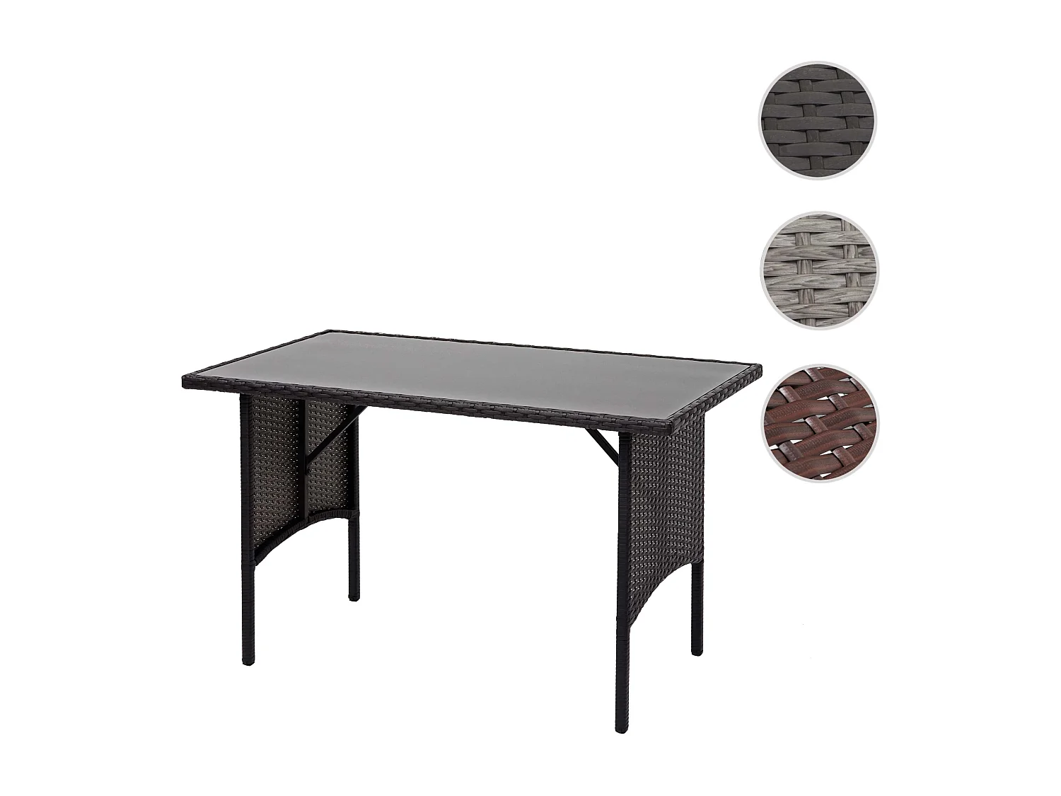 Polyrotan eettafel MCW-G16,  zwart