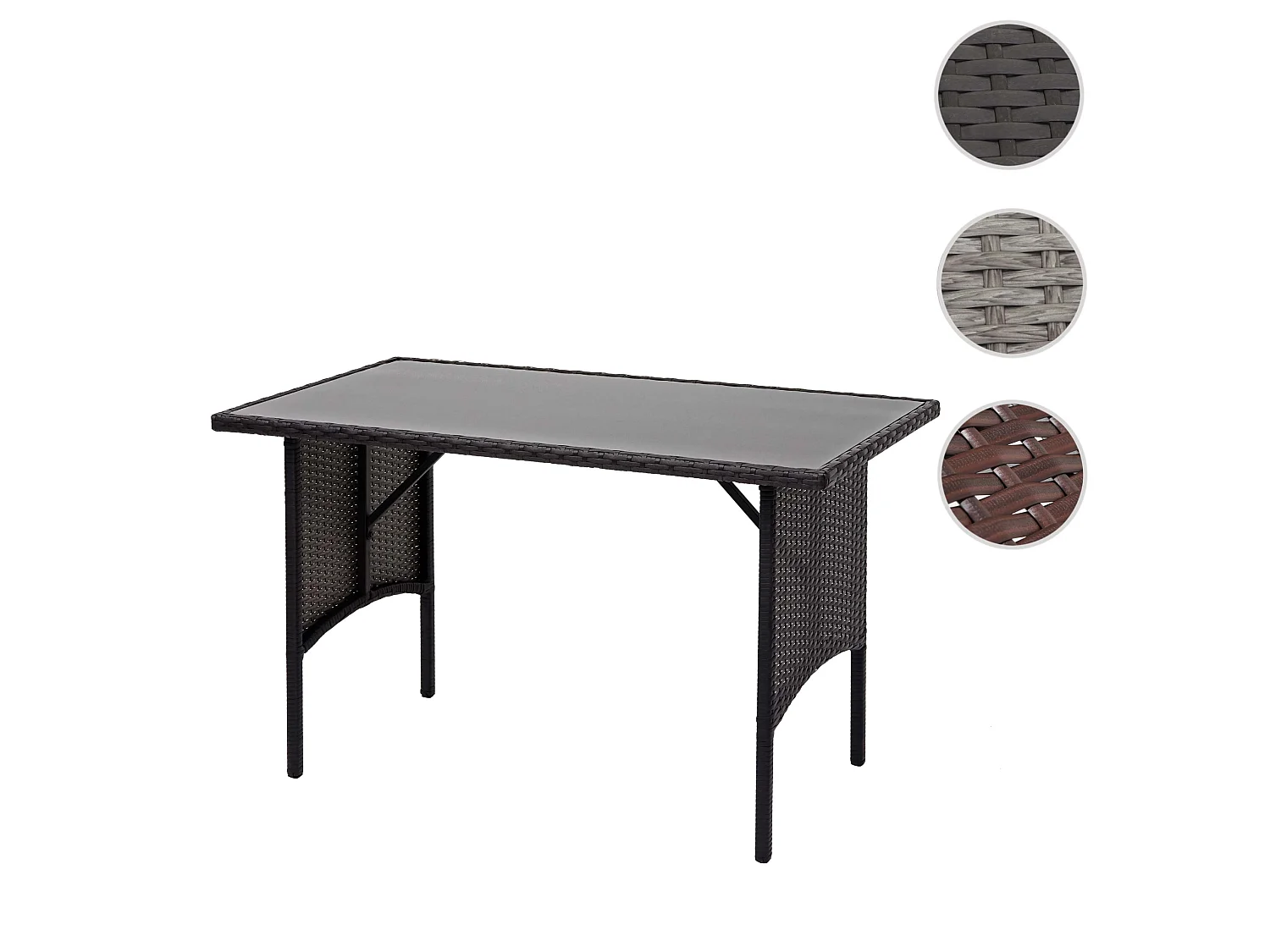 Polyrotan eettafel MCW-G16,  zwart