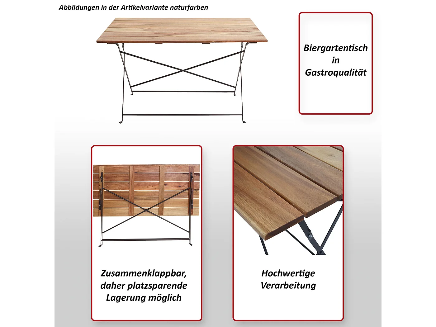 Biergartentisch MCW-J40 Klappbar, Naturfarben