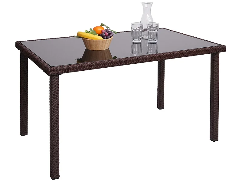 Poly-rattan tafel MCW-G19,  bruin