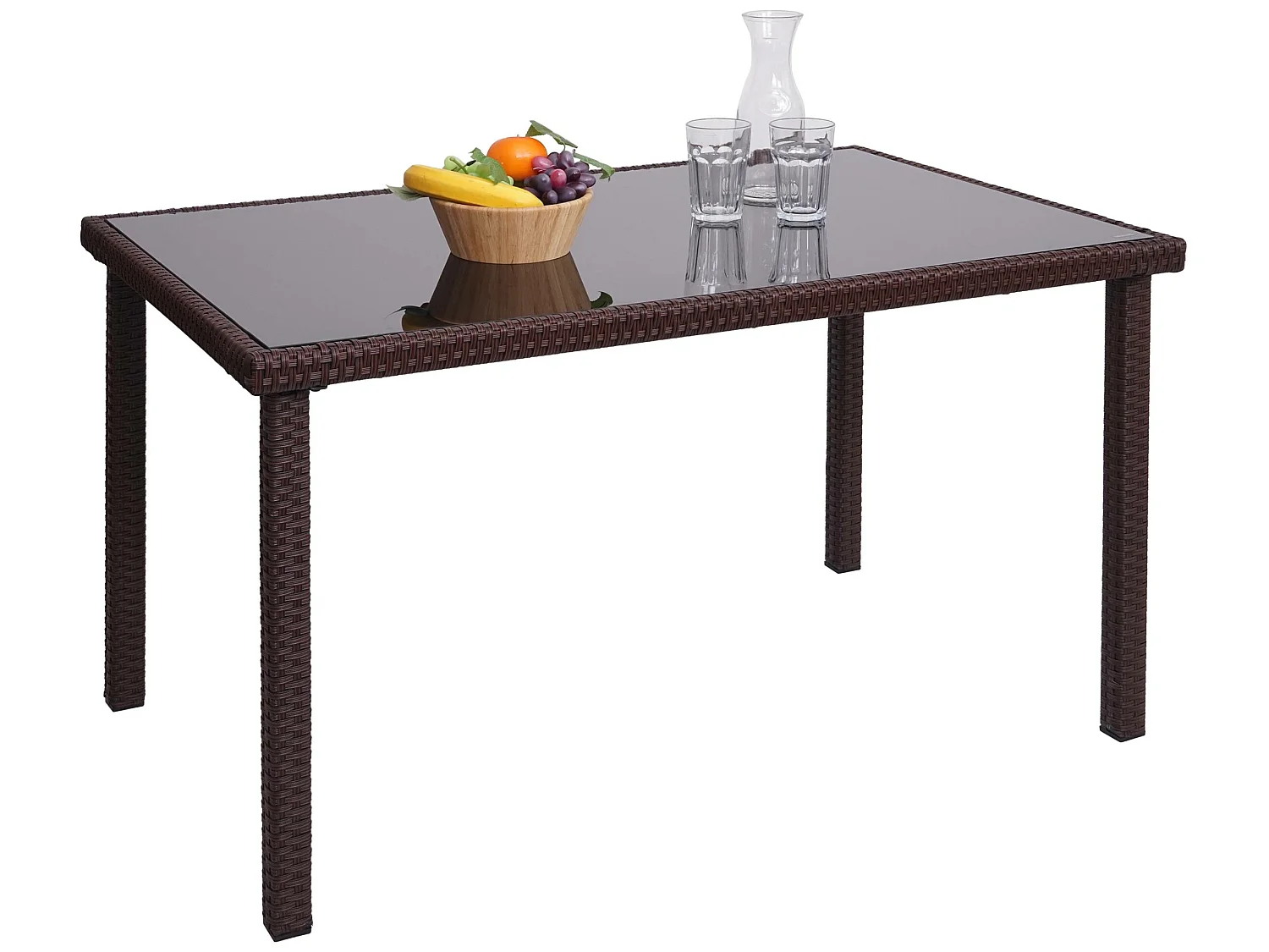 Poly-rattan tafel MCW-G19,  bruin