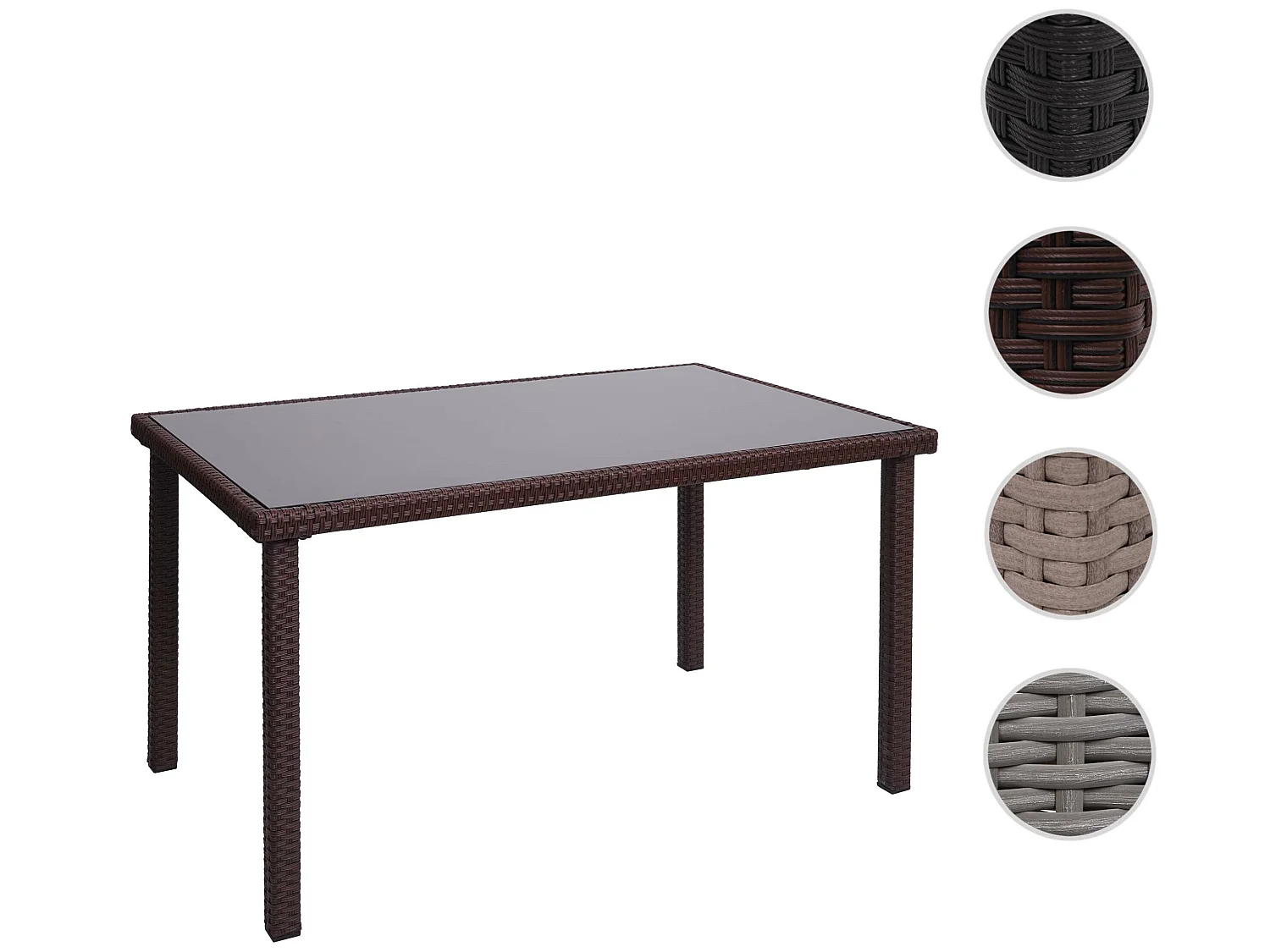 Poly-rattan tafel MCW-G19,  bruin