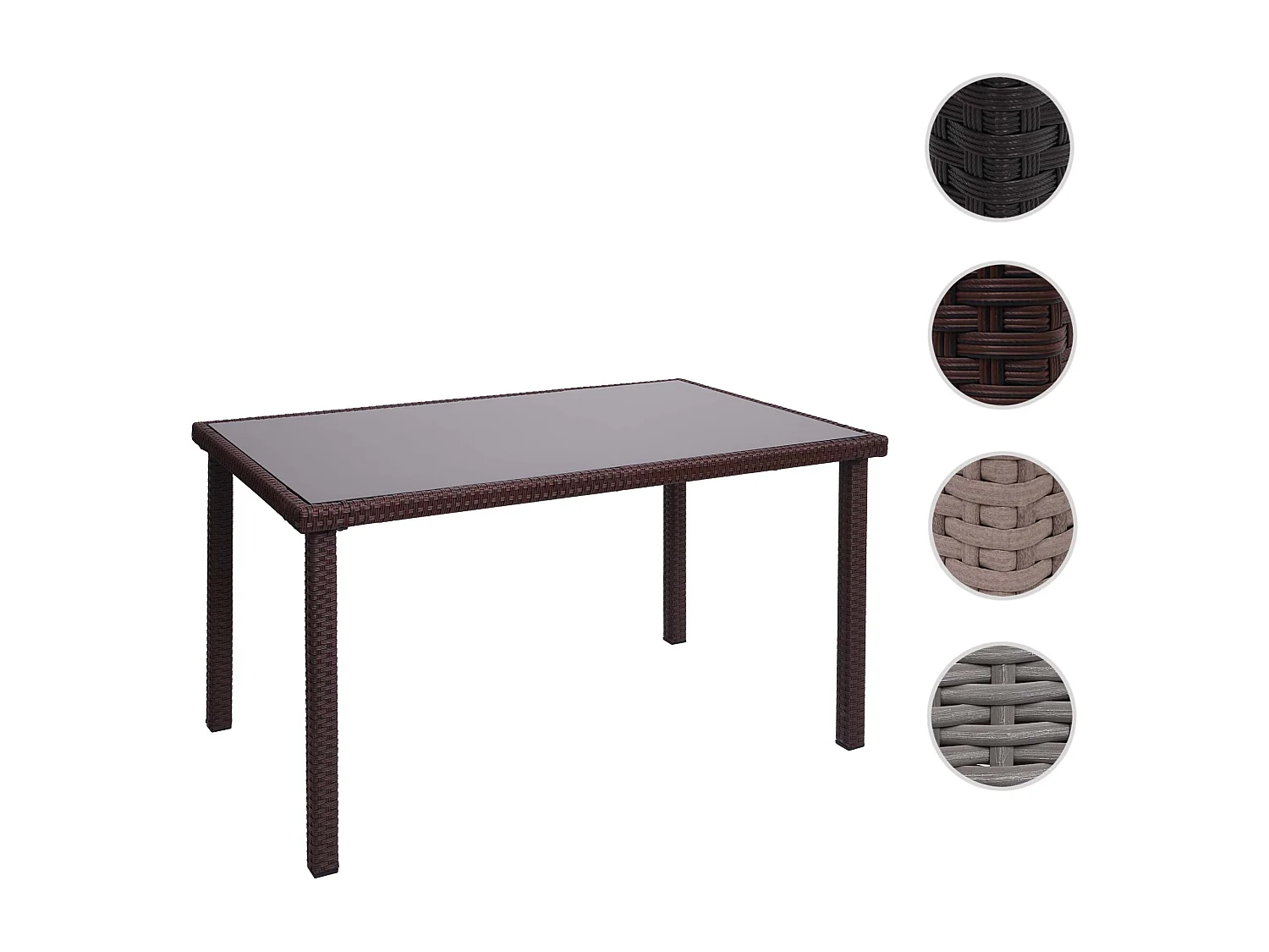 Poly-Rattan Tisch MCW-G19, Braun