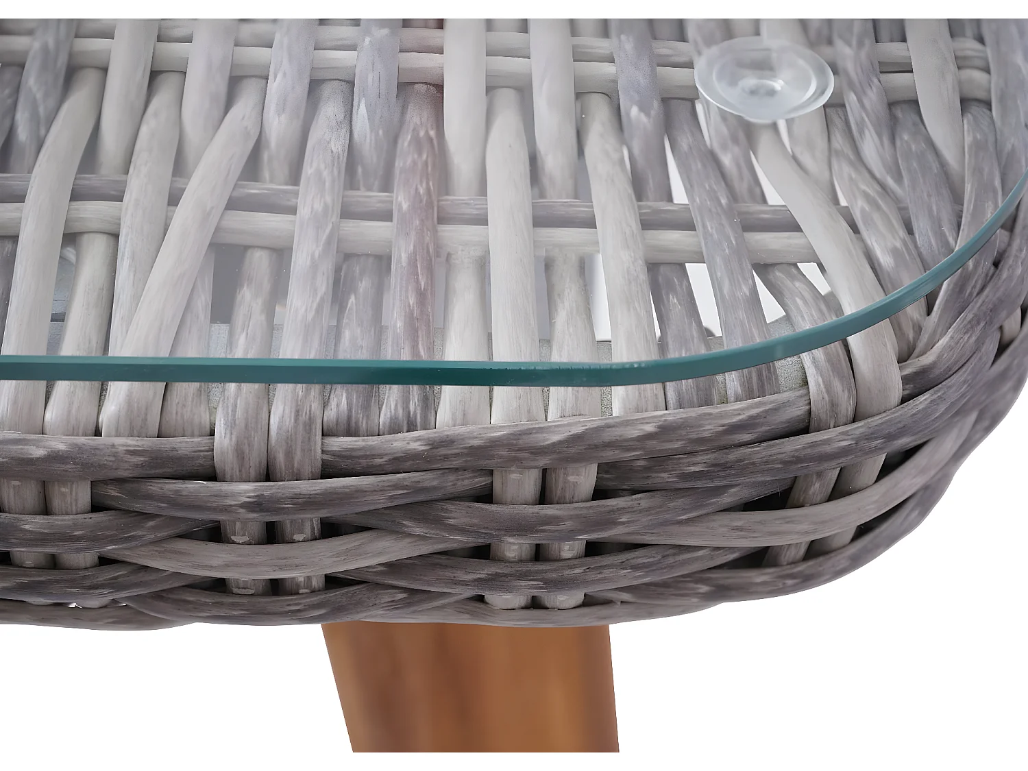 Stół do jadalni z polirattanu MCW-H65,  szary