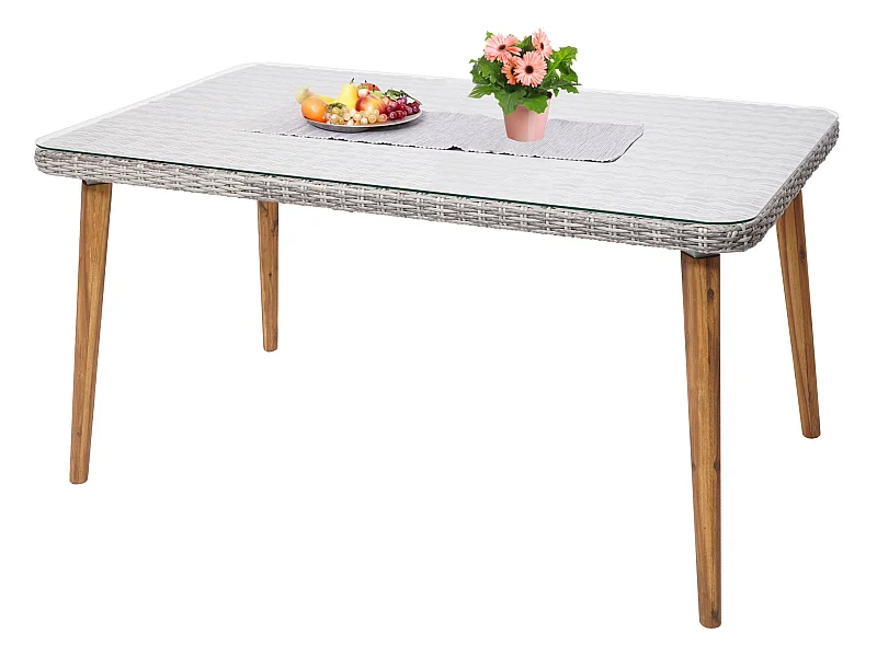 Poly-Rattan Esstisch MCW-H65, Grau