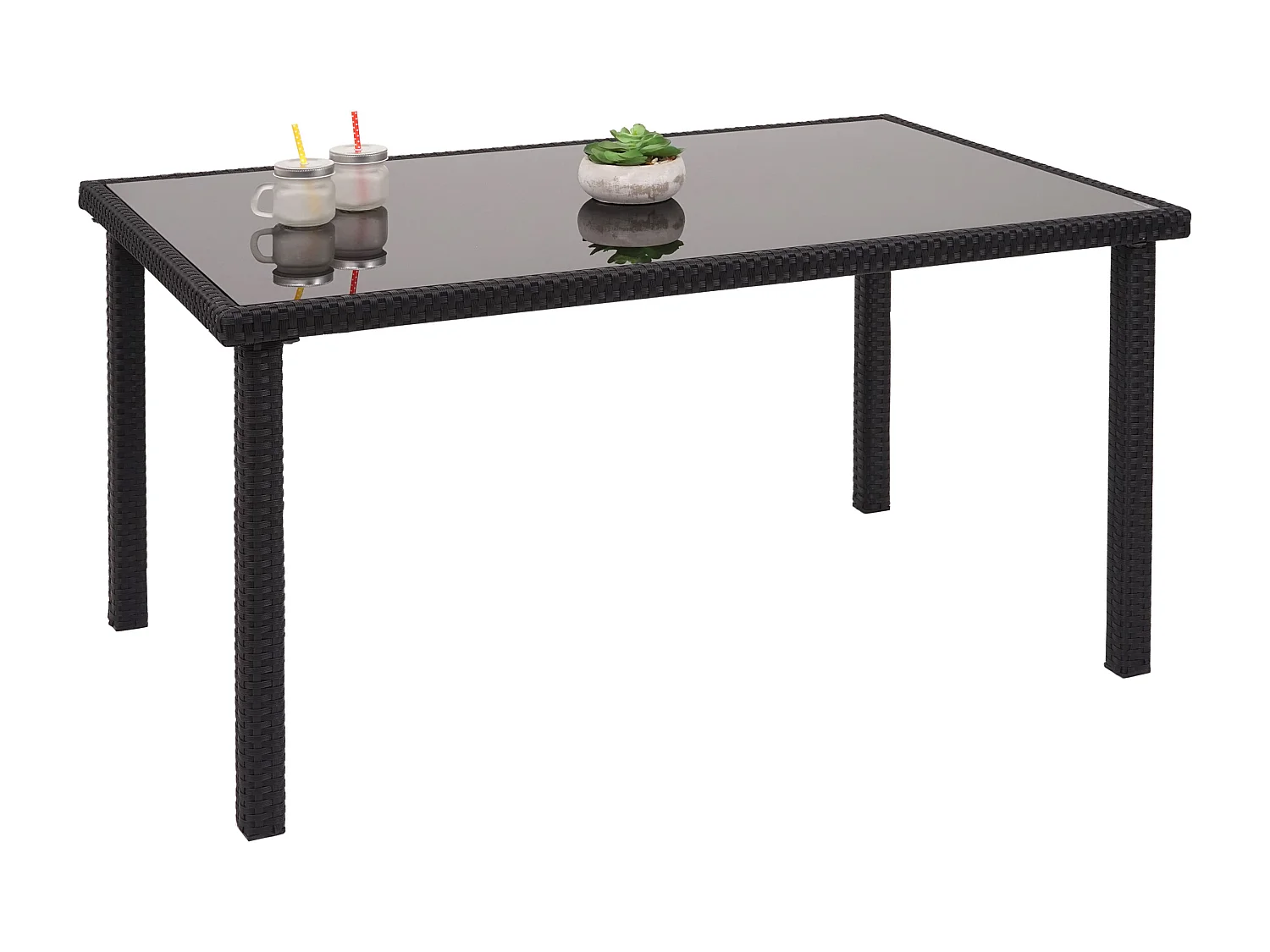 Stolik z polirattanu MCW-G19,  Czarny