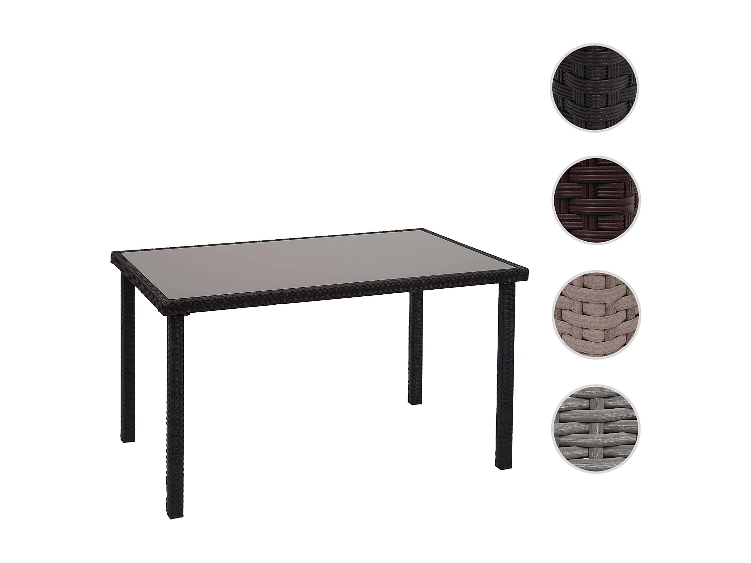 Stolik z polirattanu MCW-G19,  Czarny