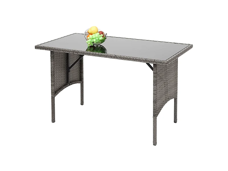 Stół do jadalni z polirattanu MCW-G16,  szary