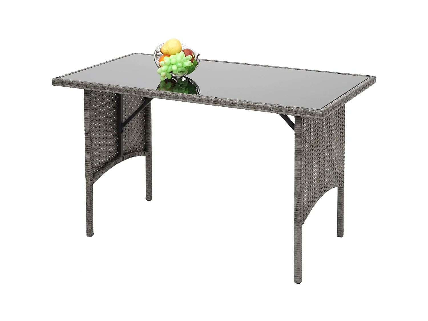 Poly-Rattan Table à manger MCW-G16,  gris