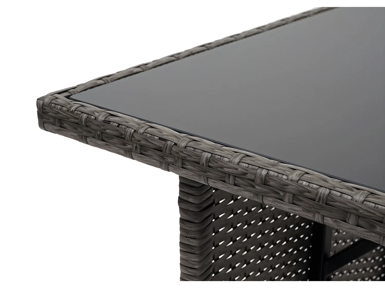 Poly-Rattan Table à manger MCW-G16,  gris