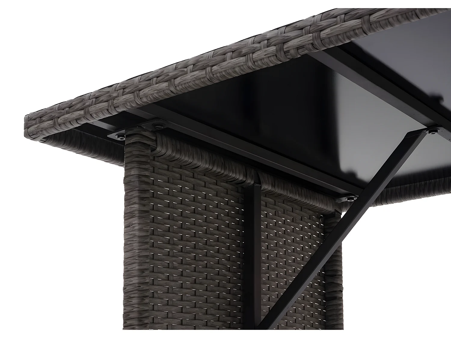 Poly-Rattan Table à manger MCW-G16,  gris