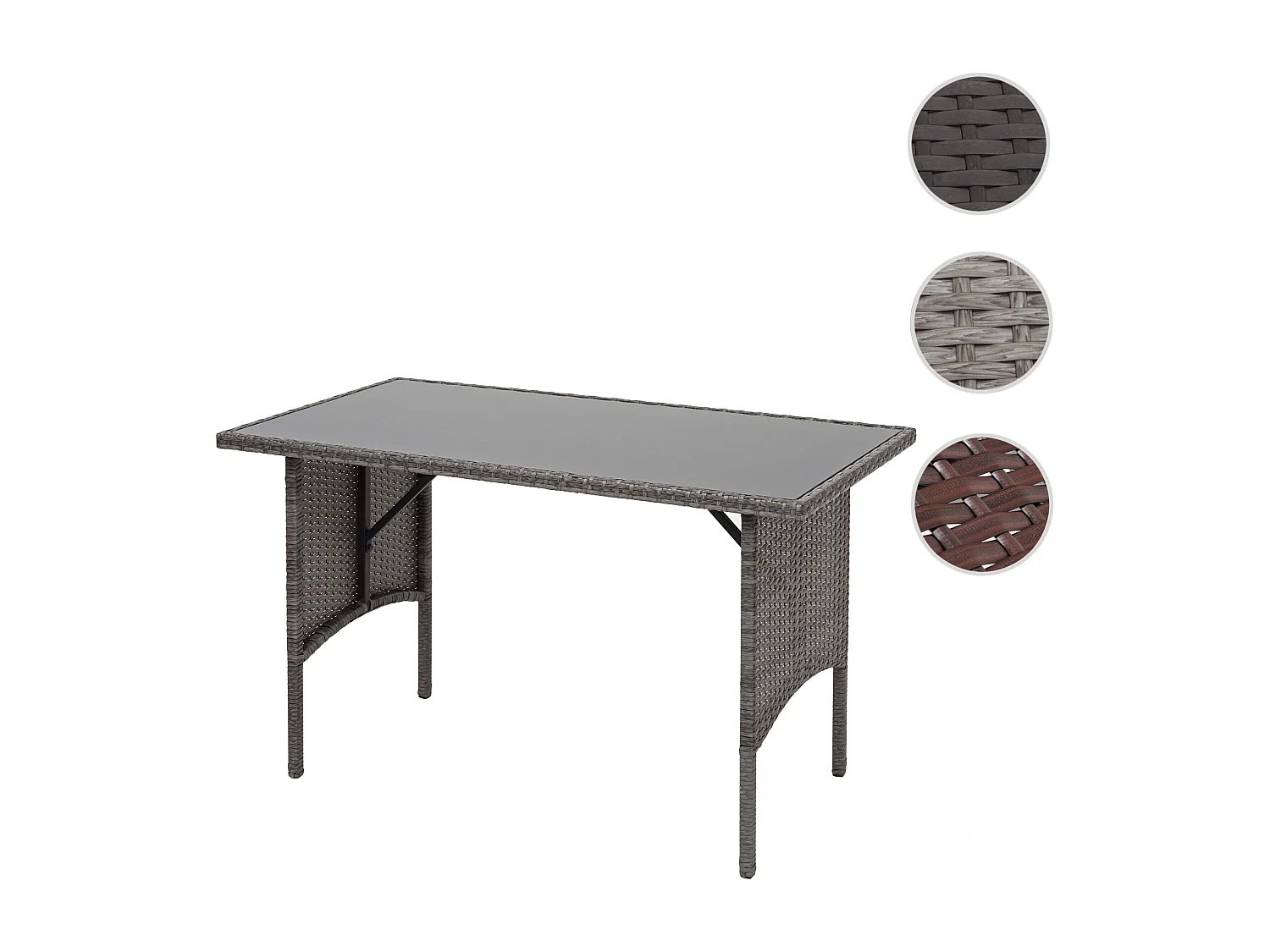 Polyrotan eettafel MCW-G16,  grijs