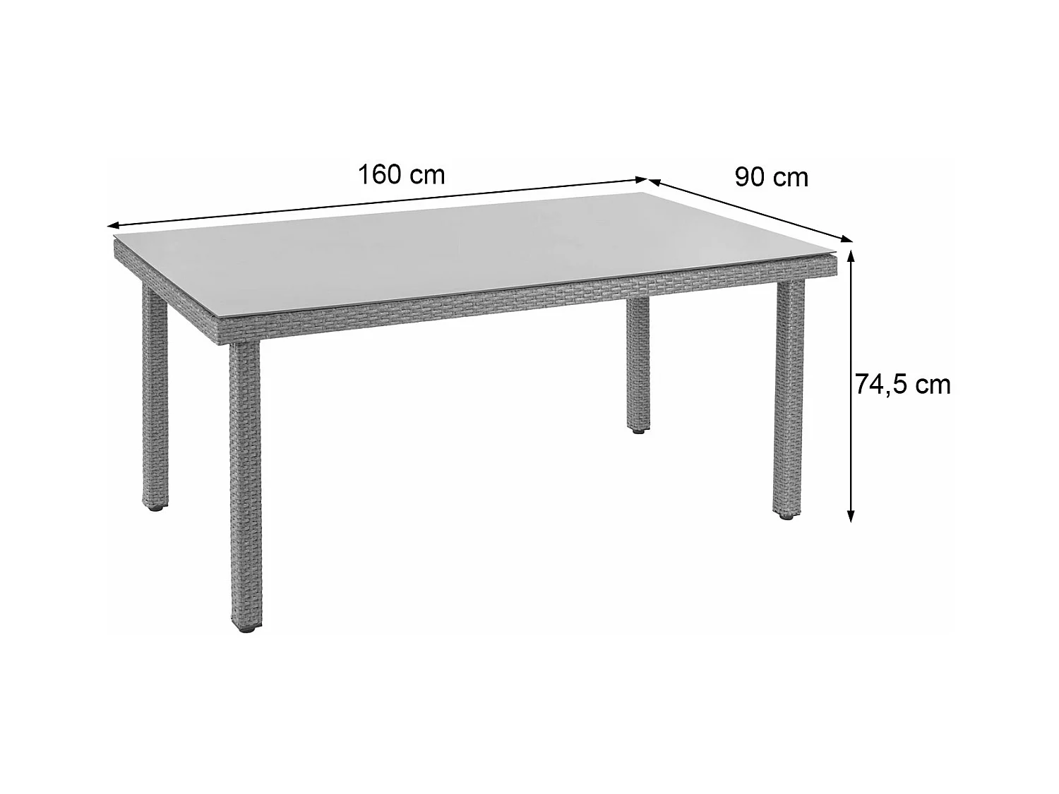 Poli rattanowy stół ogrodowy Chieti,  antracyt