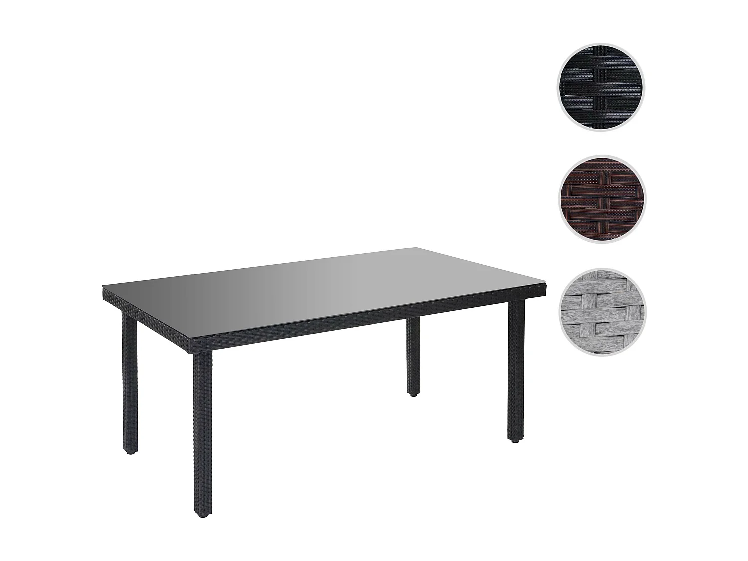 Poli rattanowy stół ogrodowy Chieti,  antracyt