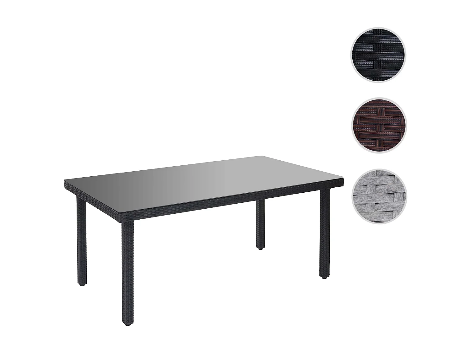 Stół ogrodowy z polyratanu Chieti,  antracytowy