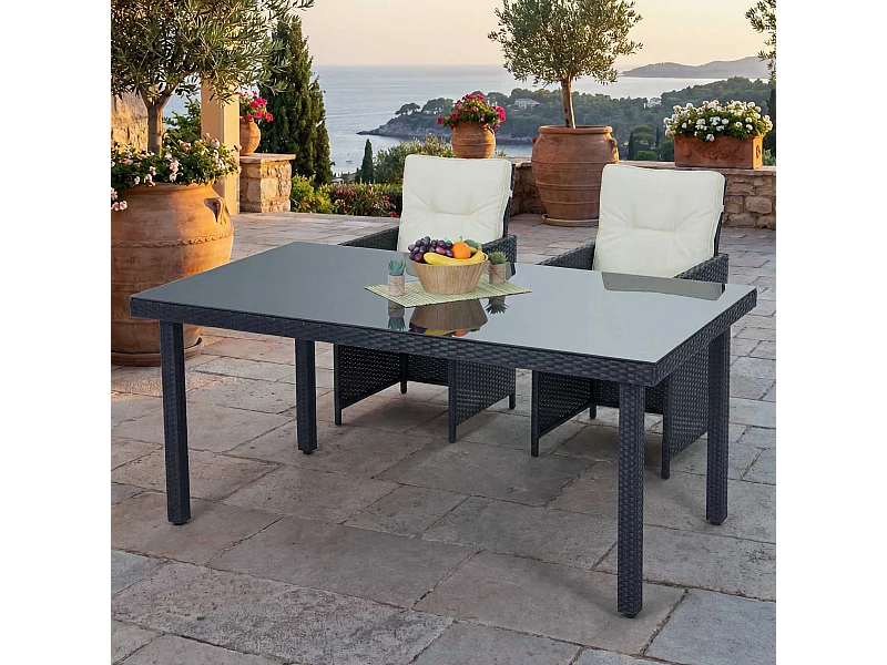 Poly-Rattan Gartentisch Chieti, Anthrazit