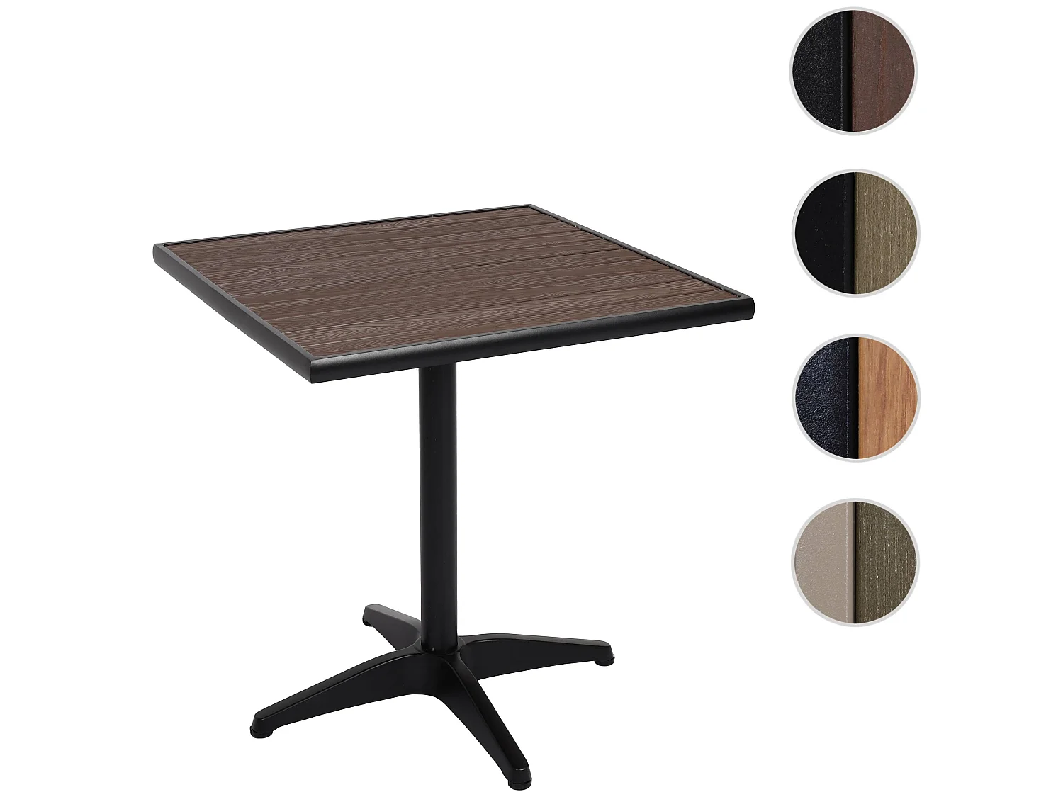 Mesa de jardín MCW-J95,  negro, marrón oscuro