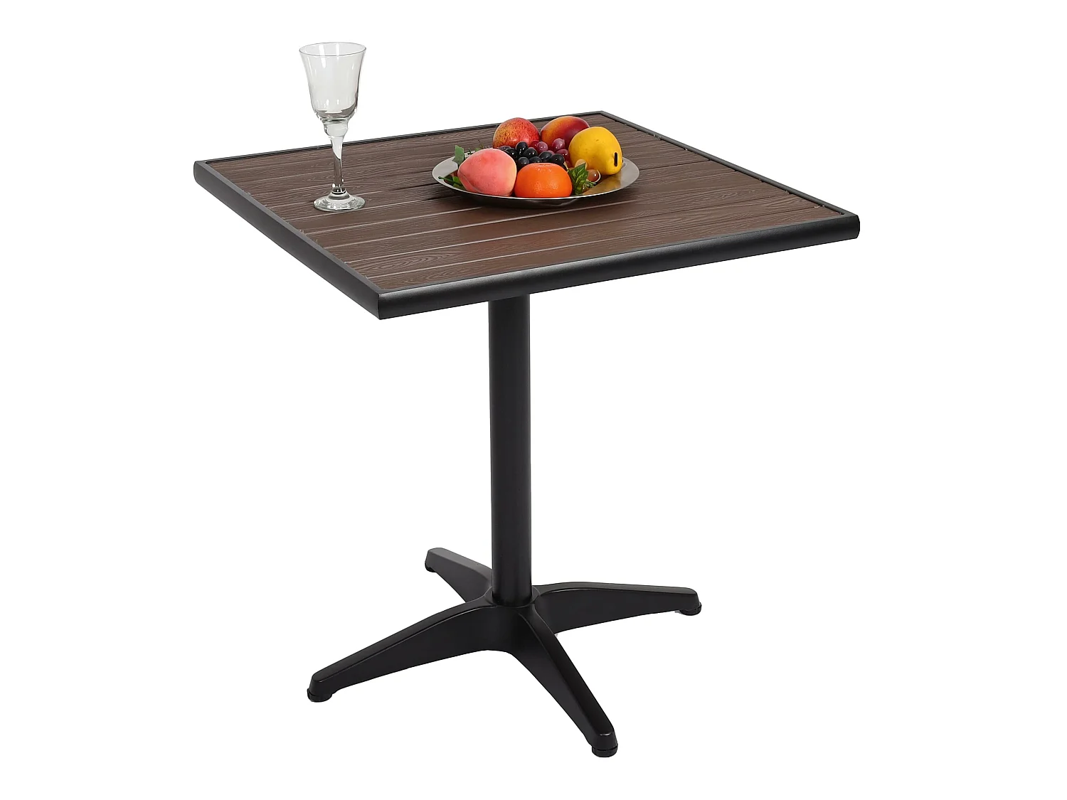 Table de jardin MCW-J95,  noir, marron-foncé