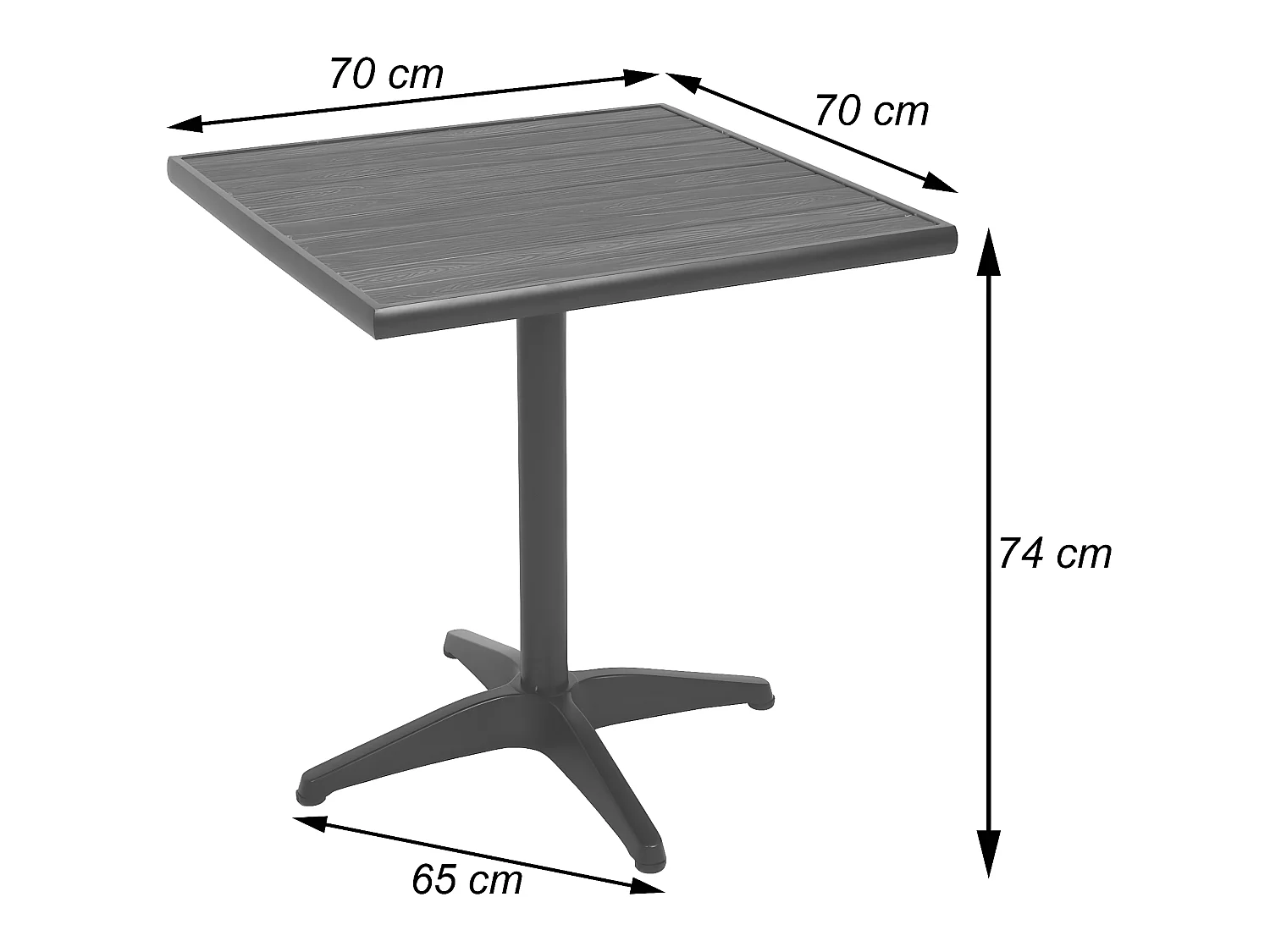 Tuintafel MCW-J95,  zwart, donkerbruin