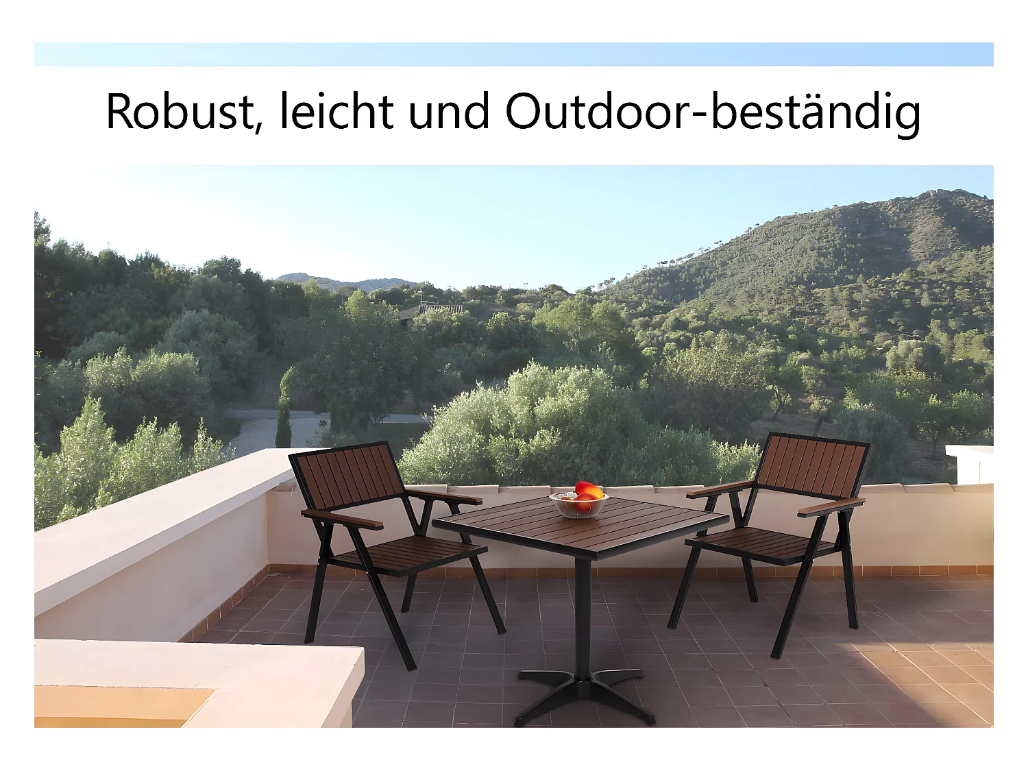 Tuintafel MCW-J95,  zwart, donkerbruin