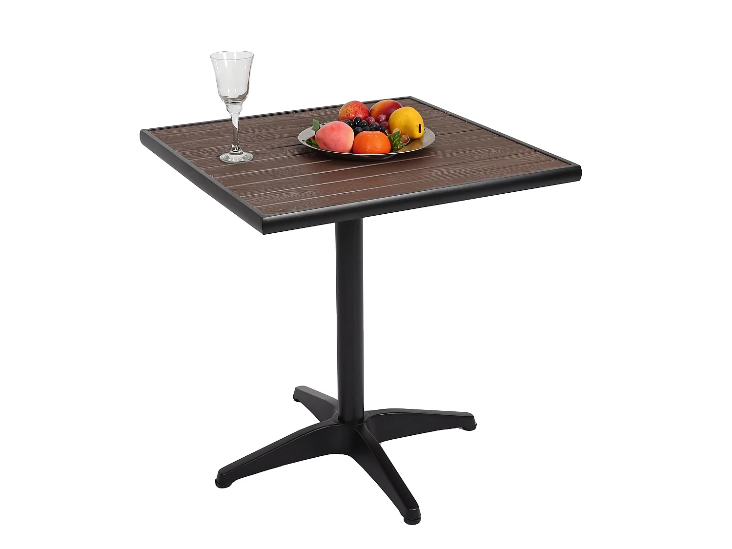 Table de jardin MCW-J95,  noir, marron-foncé