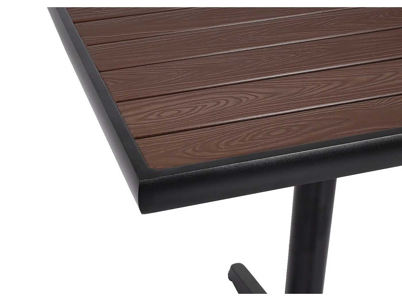 Table de jardin MCW-J95,  noir, marron-foncé