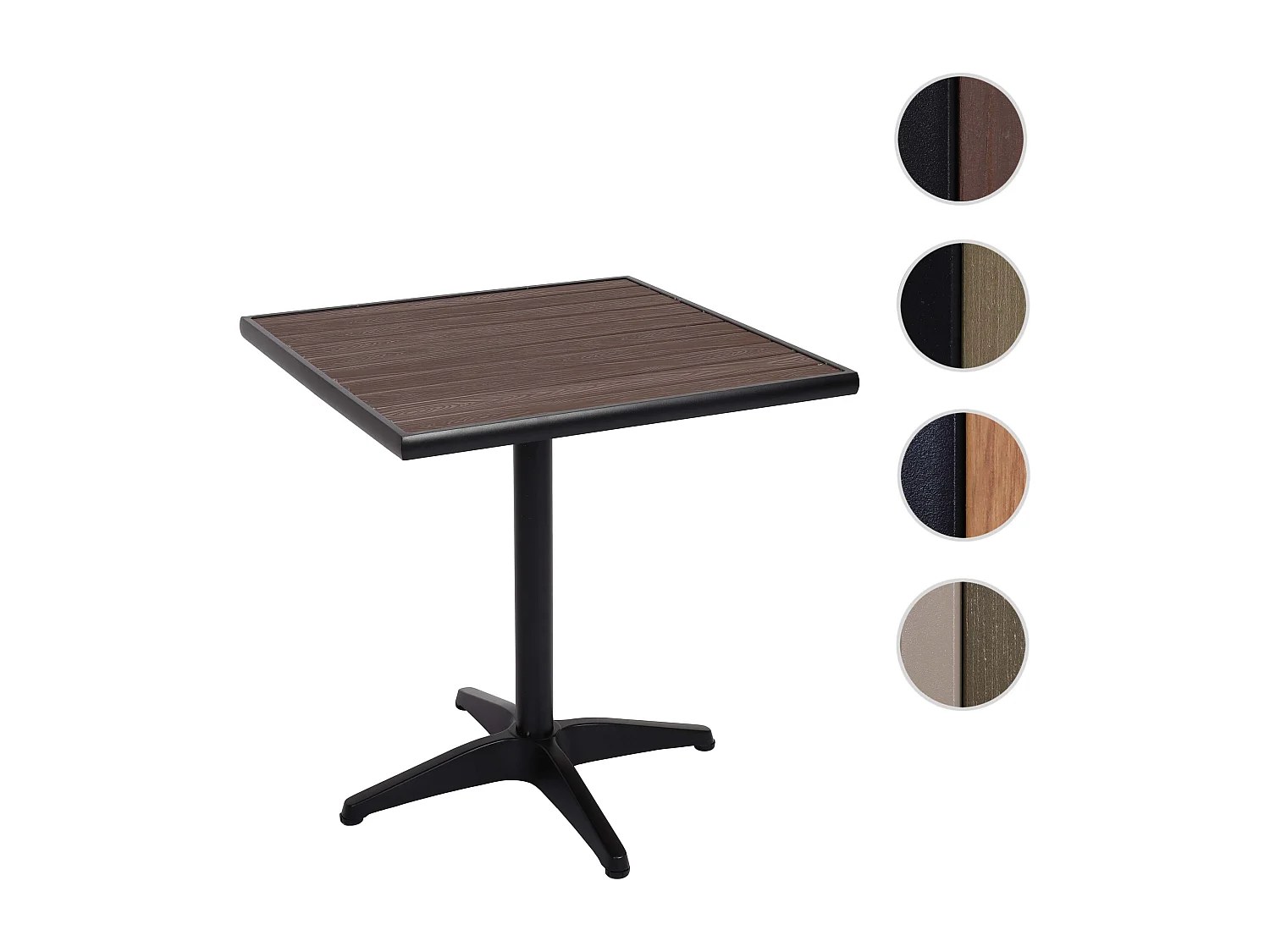 Table de jardin MCW-J95,  noir, marron-foncé