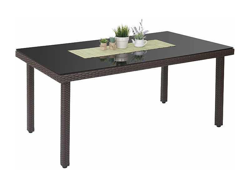 Polyrotan tuintafel Chieti,  bruin