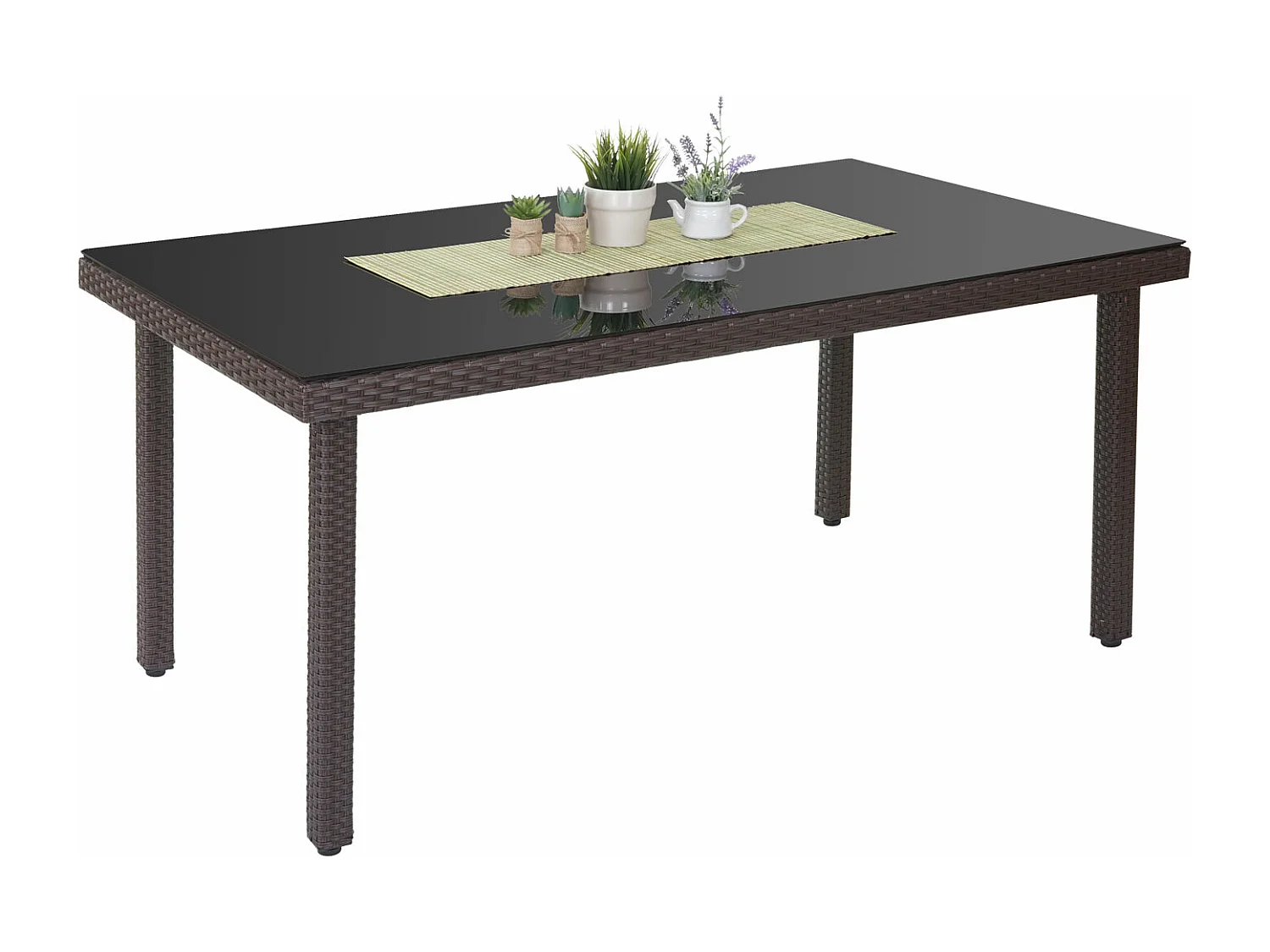 Polyrotan tuintafel Chieti,  bruin