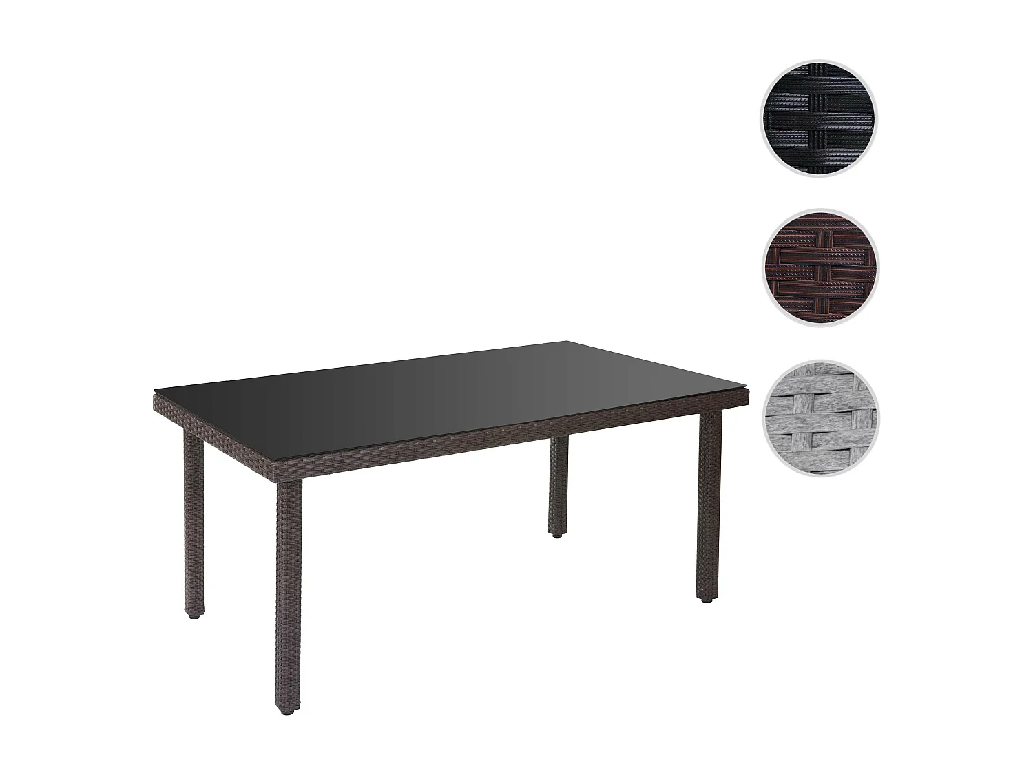 Polyrotan tuintafel Chieti,  bruin