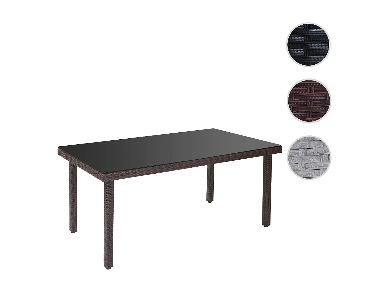 Stół ogrodowy z polirattanowy Chieti,  brązowy