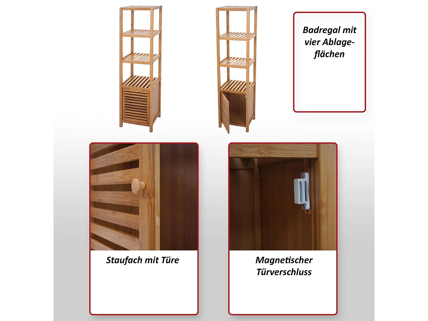 Étagère de salle de bain MCW-B18,  80x36x34cm