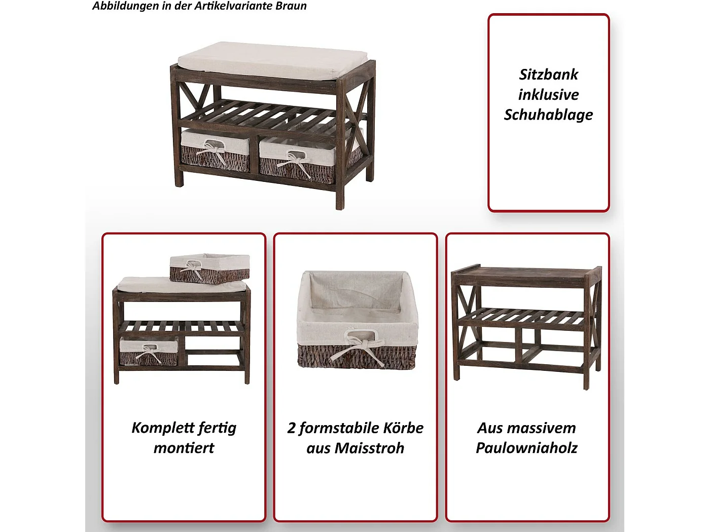 Schoenenrek MCW-C48 zitbank,  wit