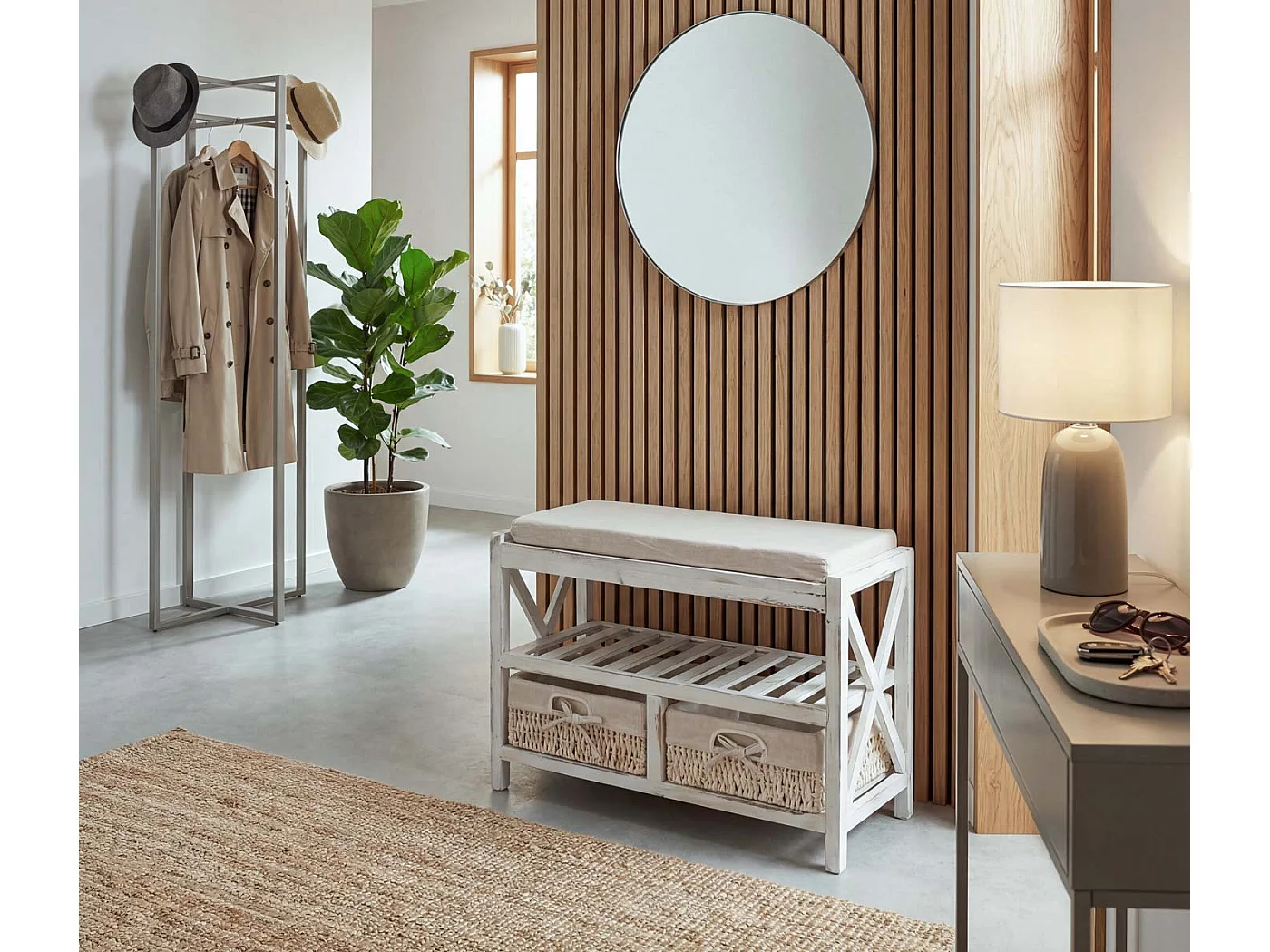 Schoenenrek MCW-C48 Bankje,  wit