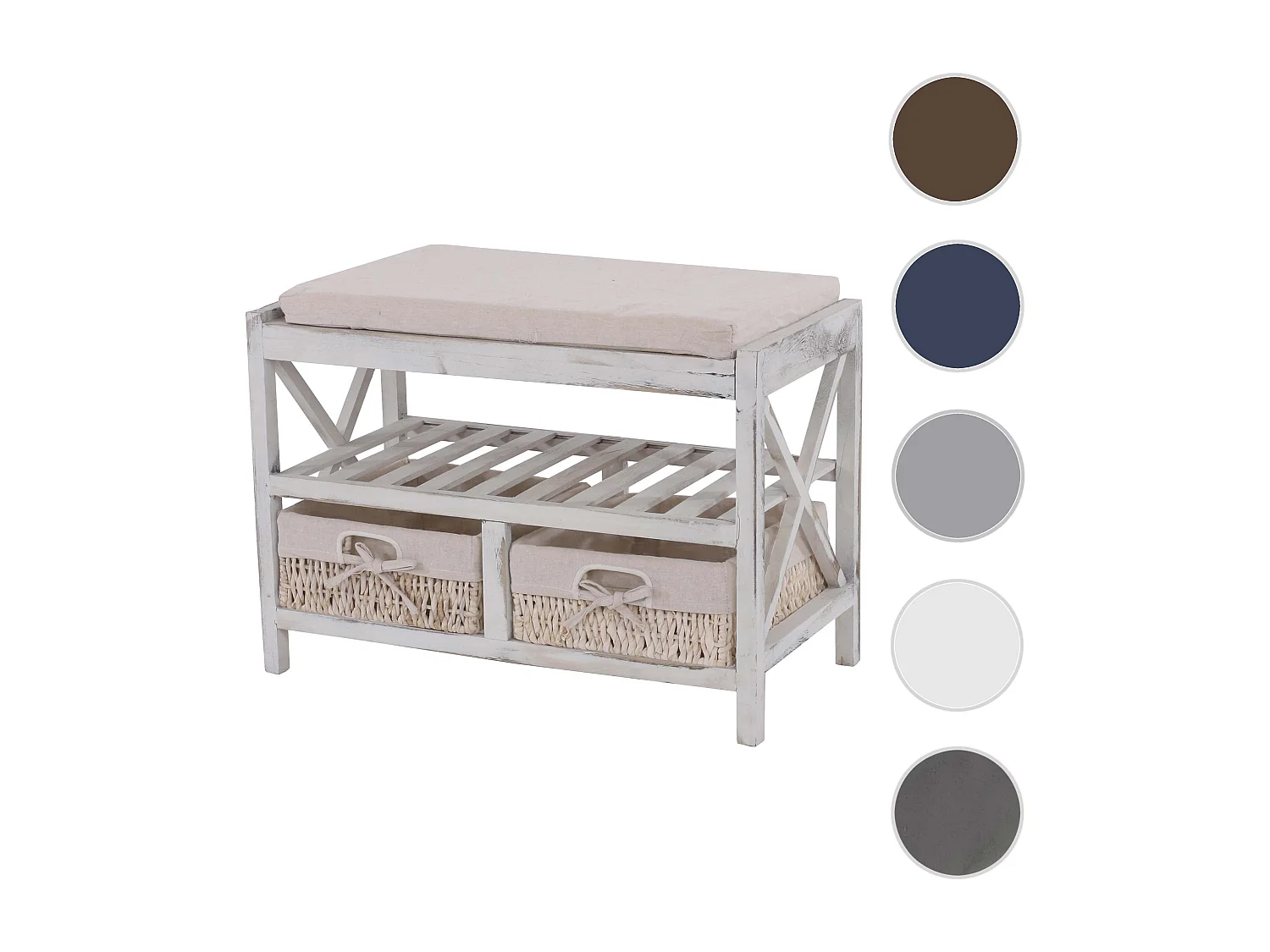 Schoenenrek MCW-C48 Bankje,  wit