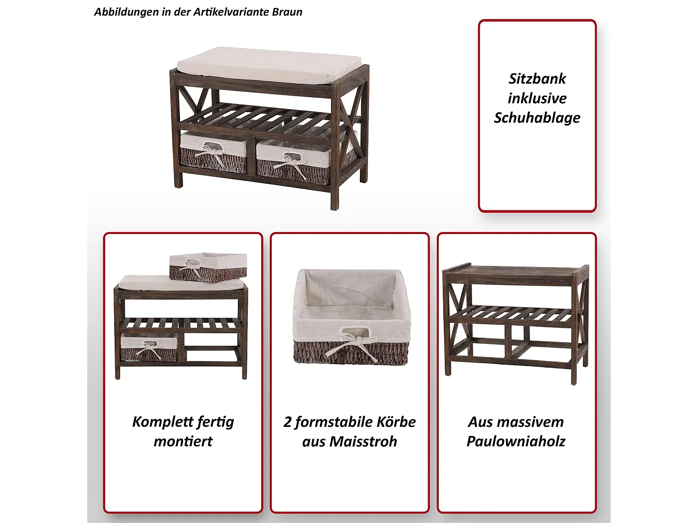 Schoenenrek MCW-C48 Bankje,  wit