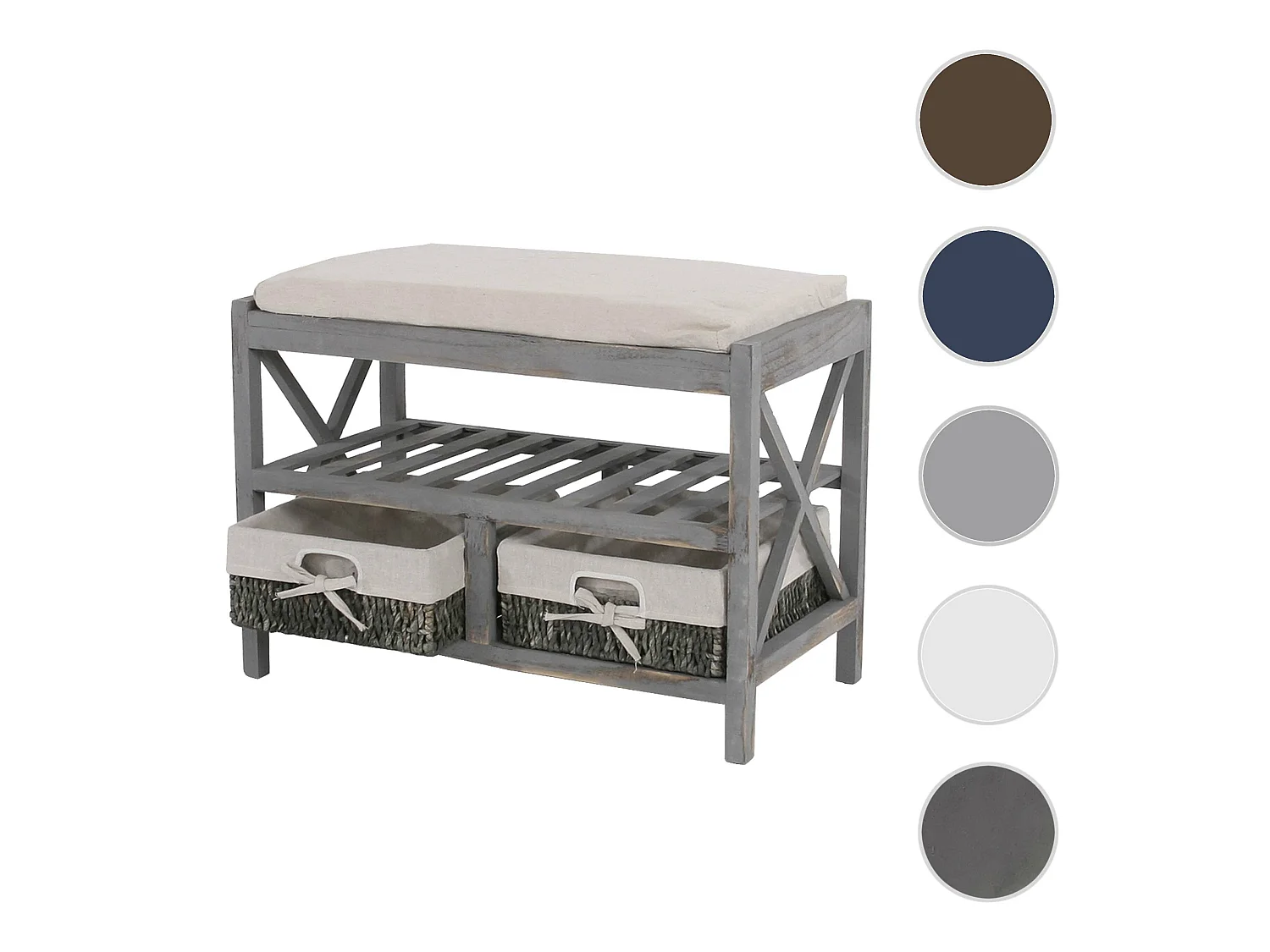 Étagère à chaussures MCW-C48 Banc,  gris