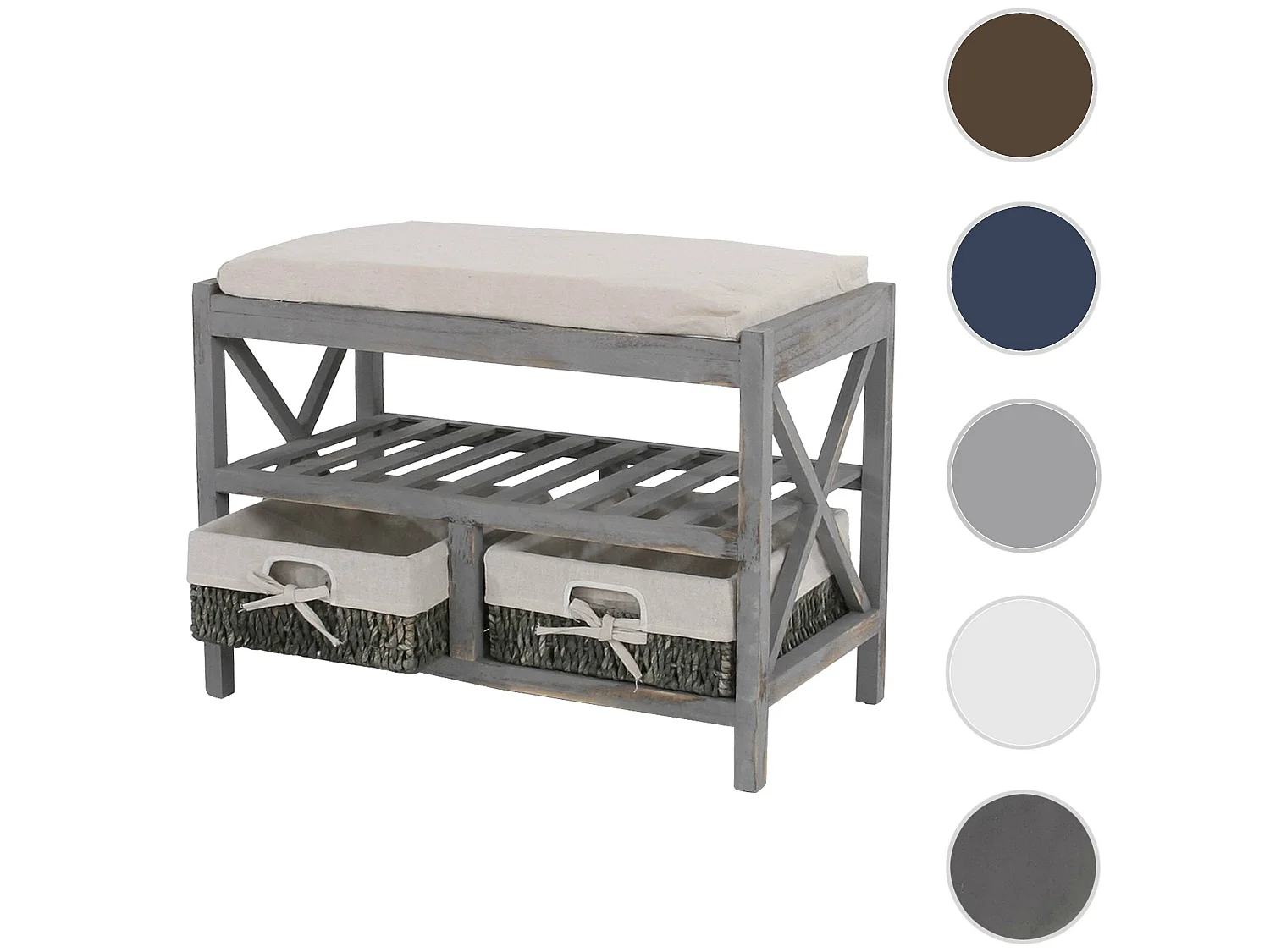 Schoenenrek MCW-C48 zitbank,  grijs