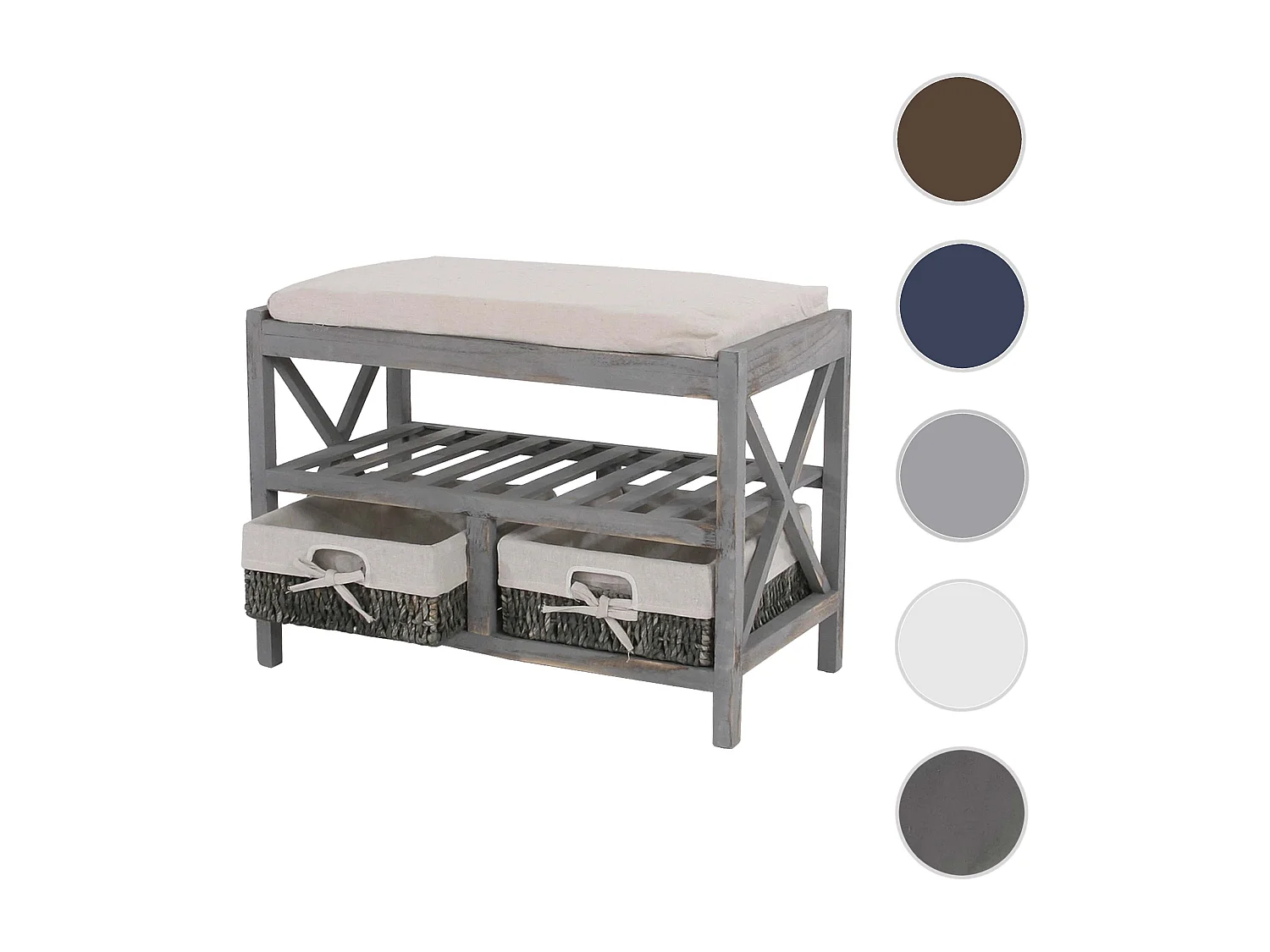 Étagère à chaussures MCW-C48 Banc,  gris