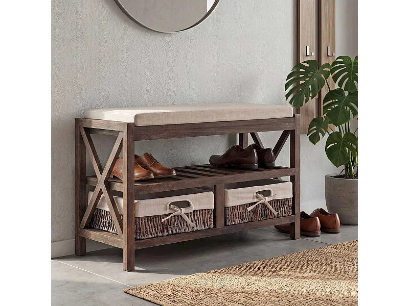 Étagère à chaussures MCW-C48 Banc,  marron