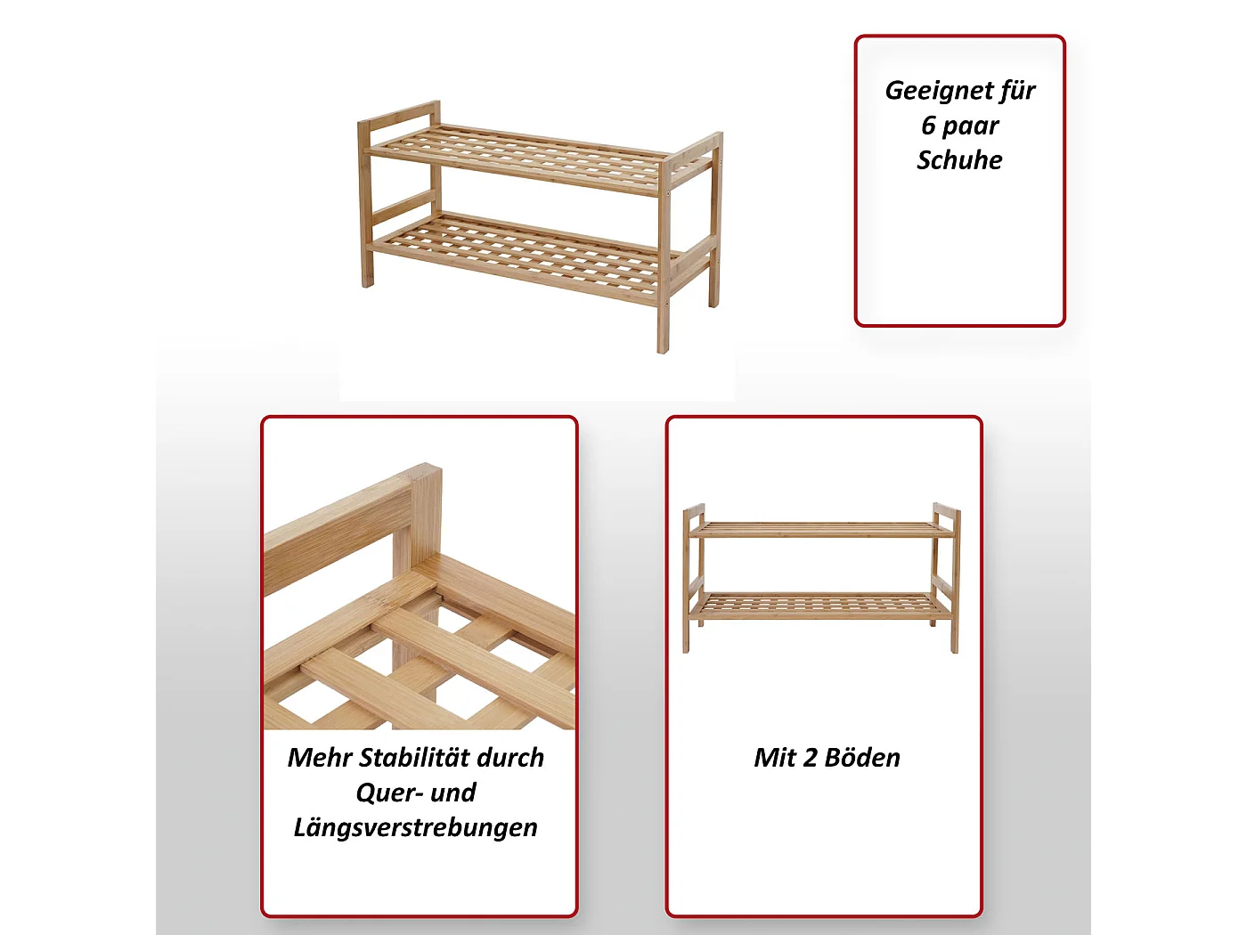 Étagère à chaussures MCW-B53,  2 étagères, extensible