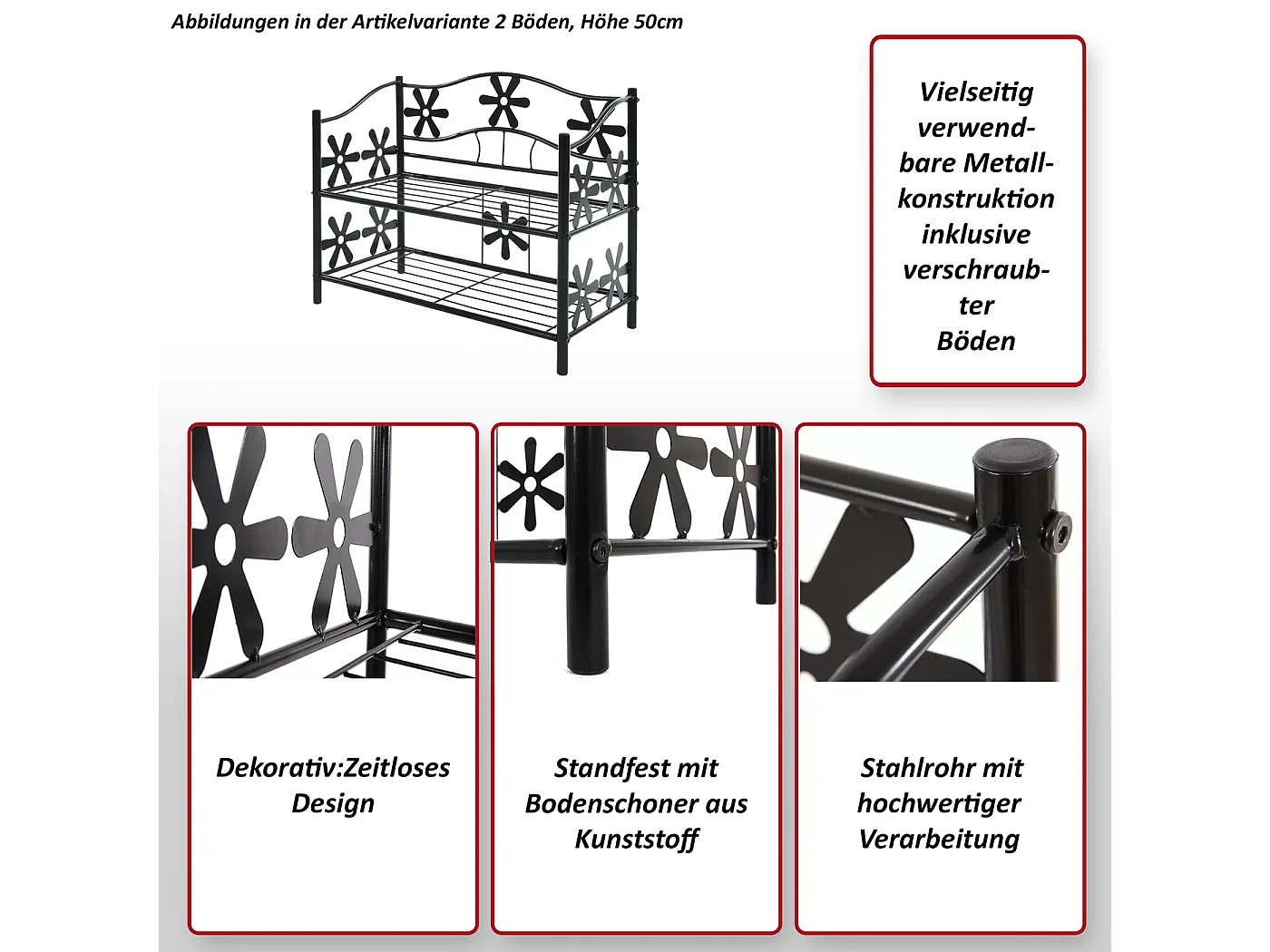Schoenenrek Bern,  2 planken, hoogte 50cm