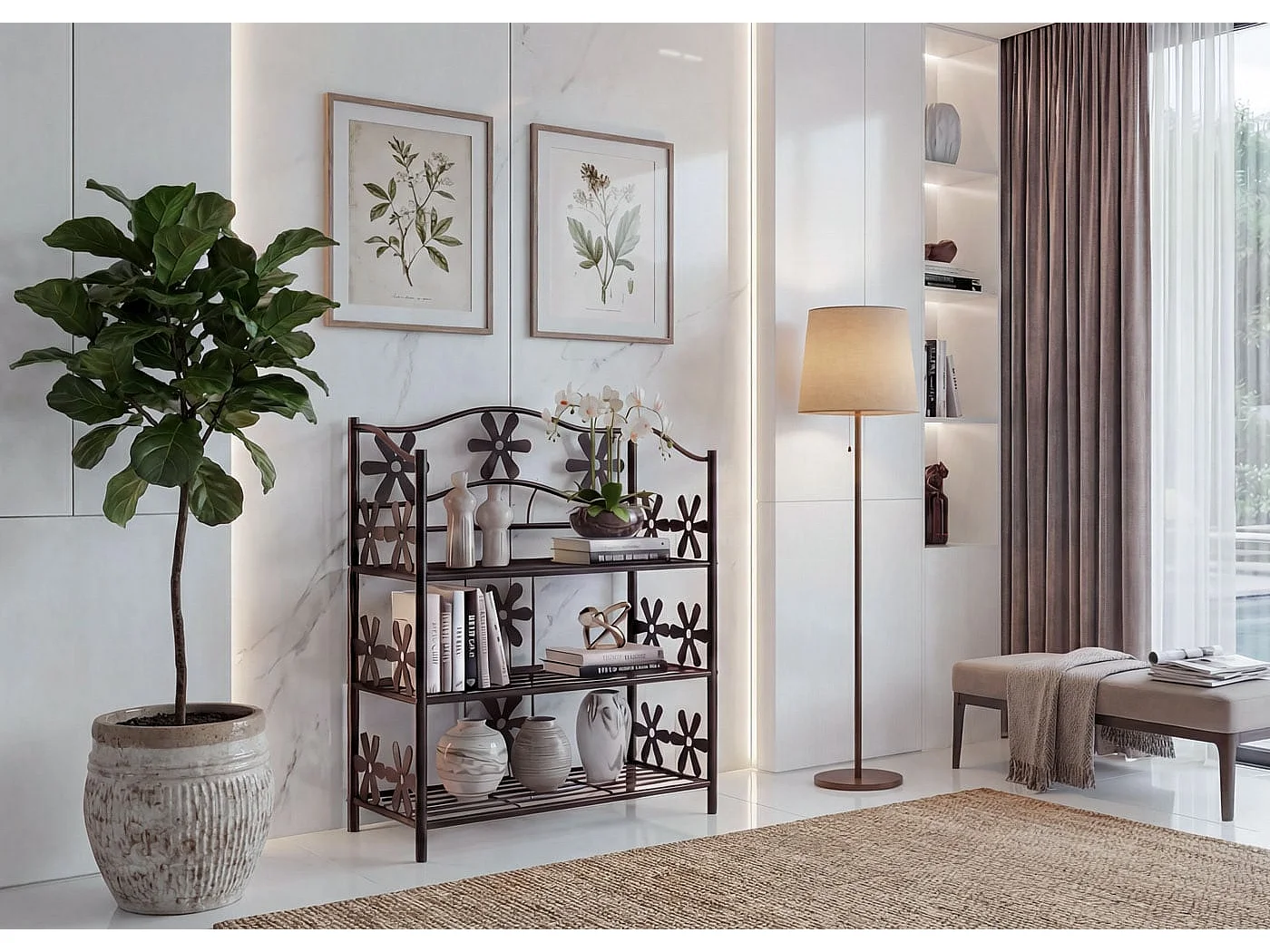 Półka na buty Bern,  3 półki, wysokość 70 cm