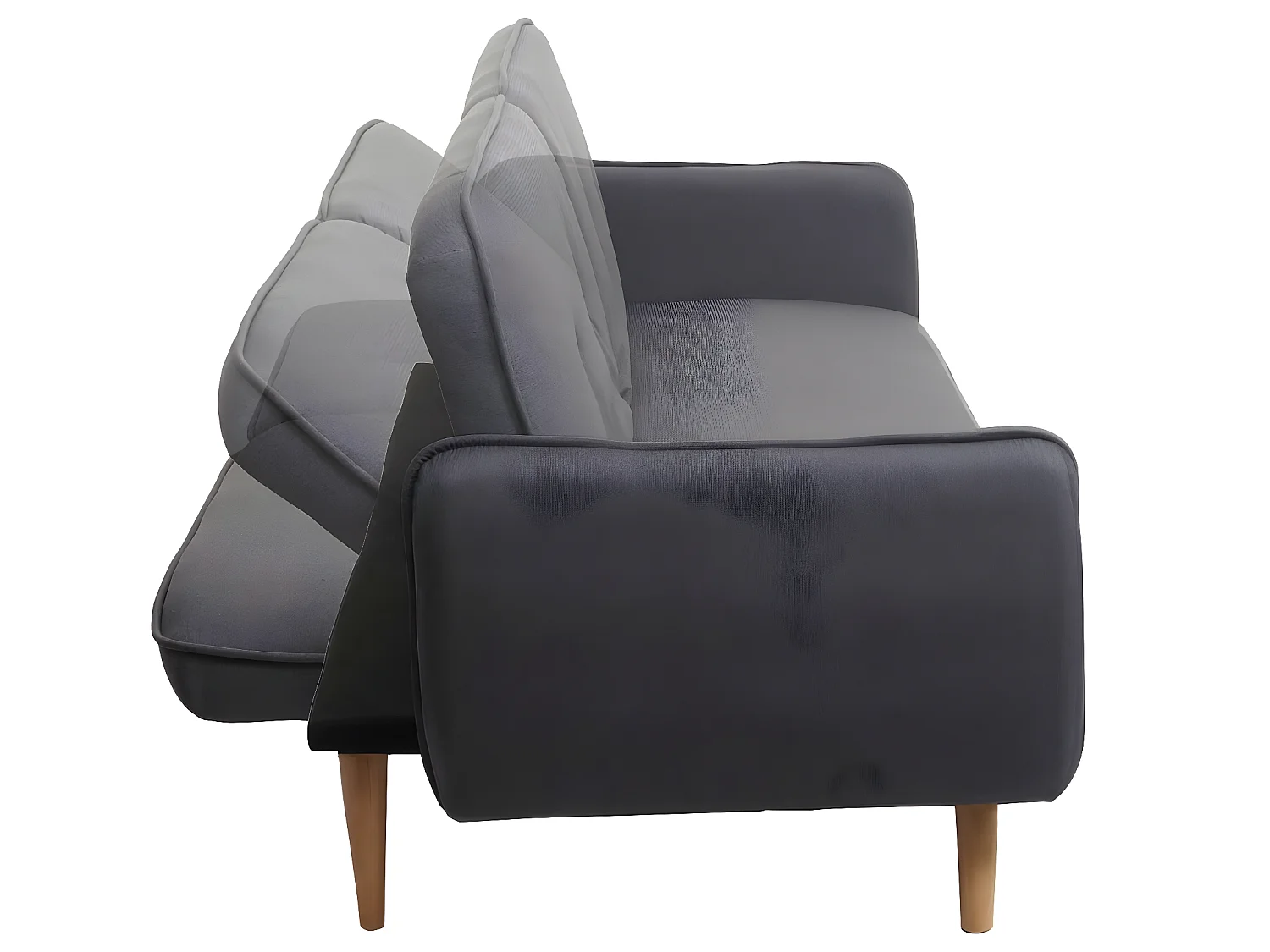 Sofa rozkładana MCW-J18,  antracyt/szary